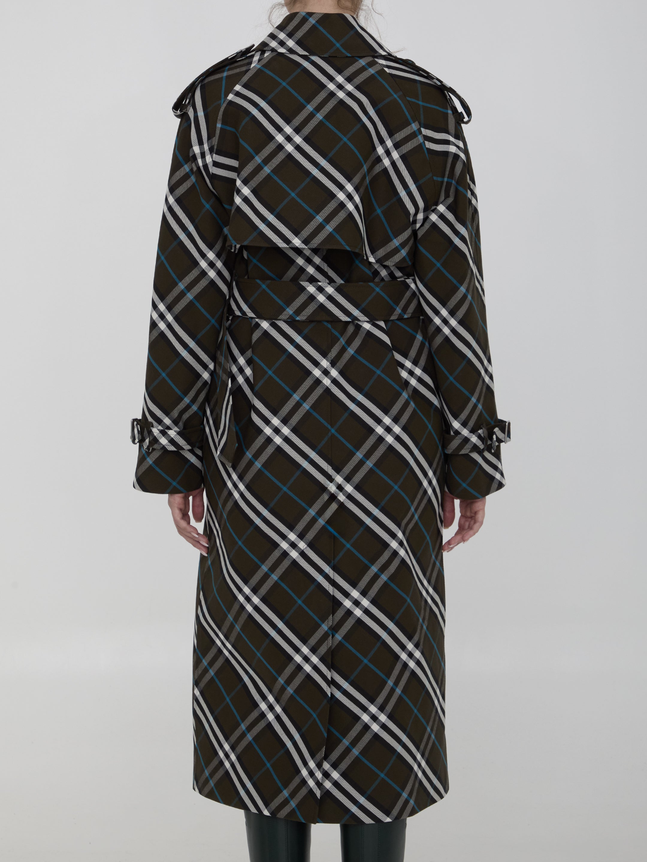 long trench coat in cotton blend