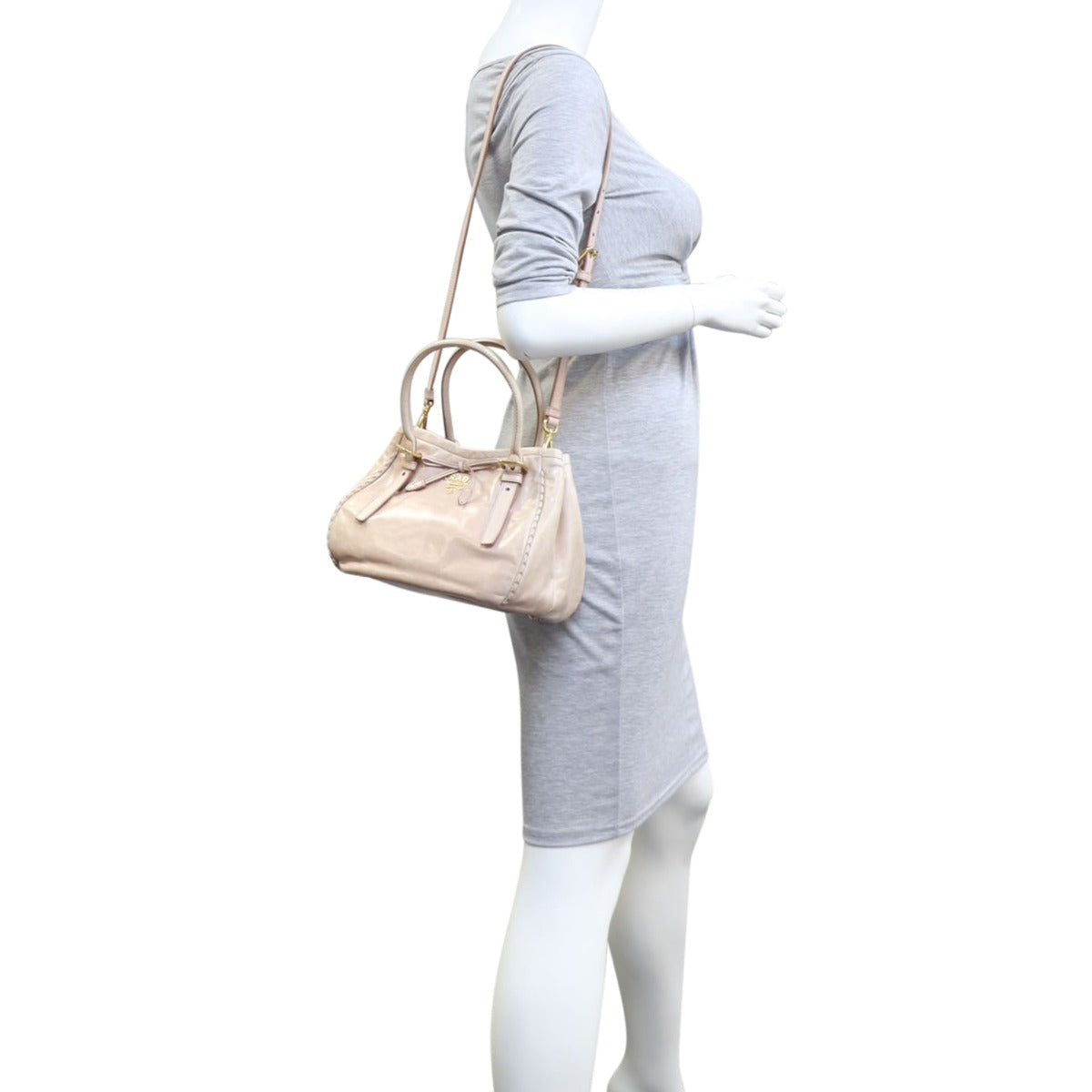Prada Vitello Shine Bow Satchel