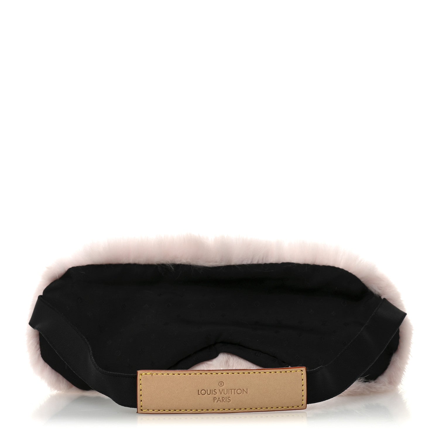 Monogram Mink Fur Sleep Mask Light Pink