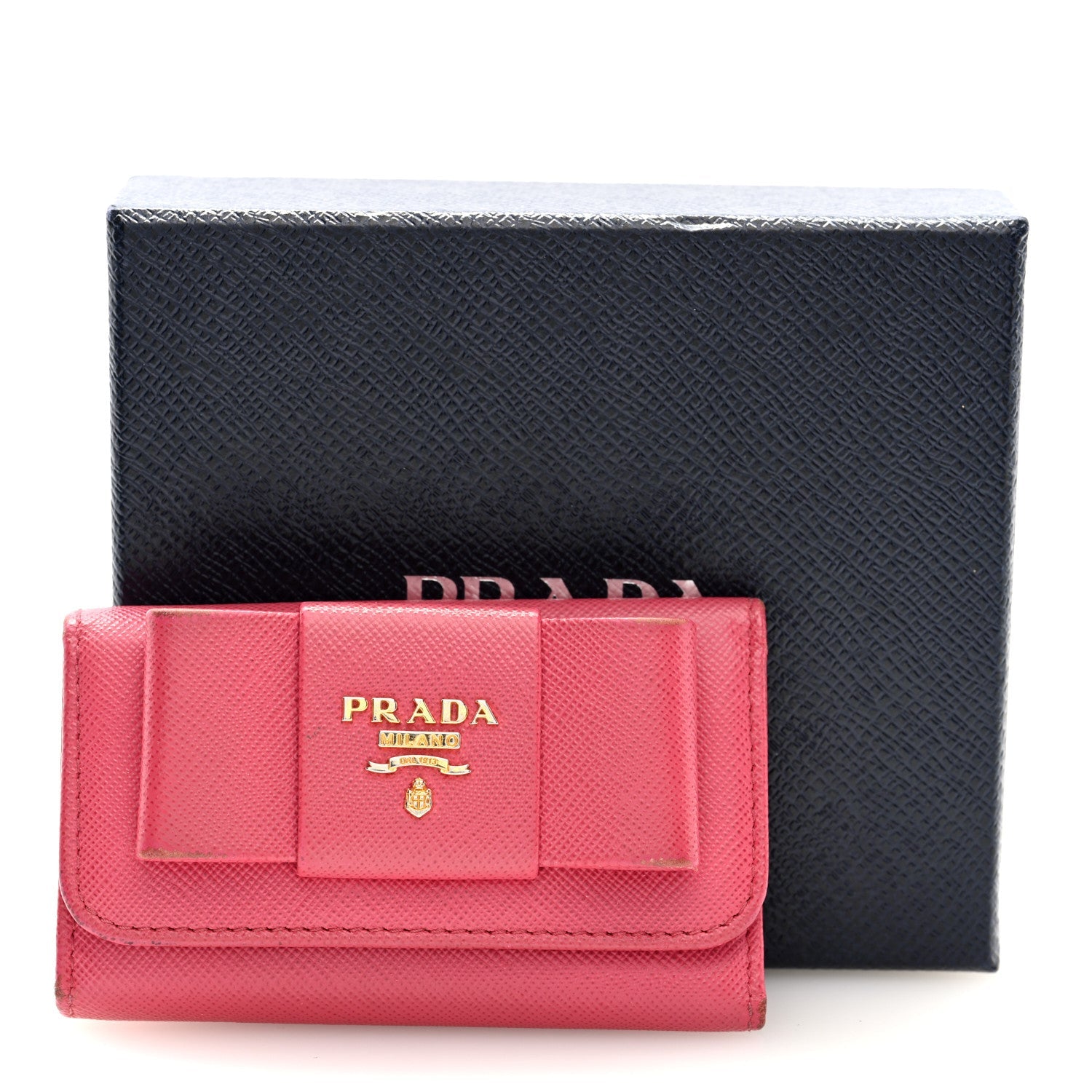 Saffiano Fiocco Bow Metal 6 Key Holder Peonia