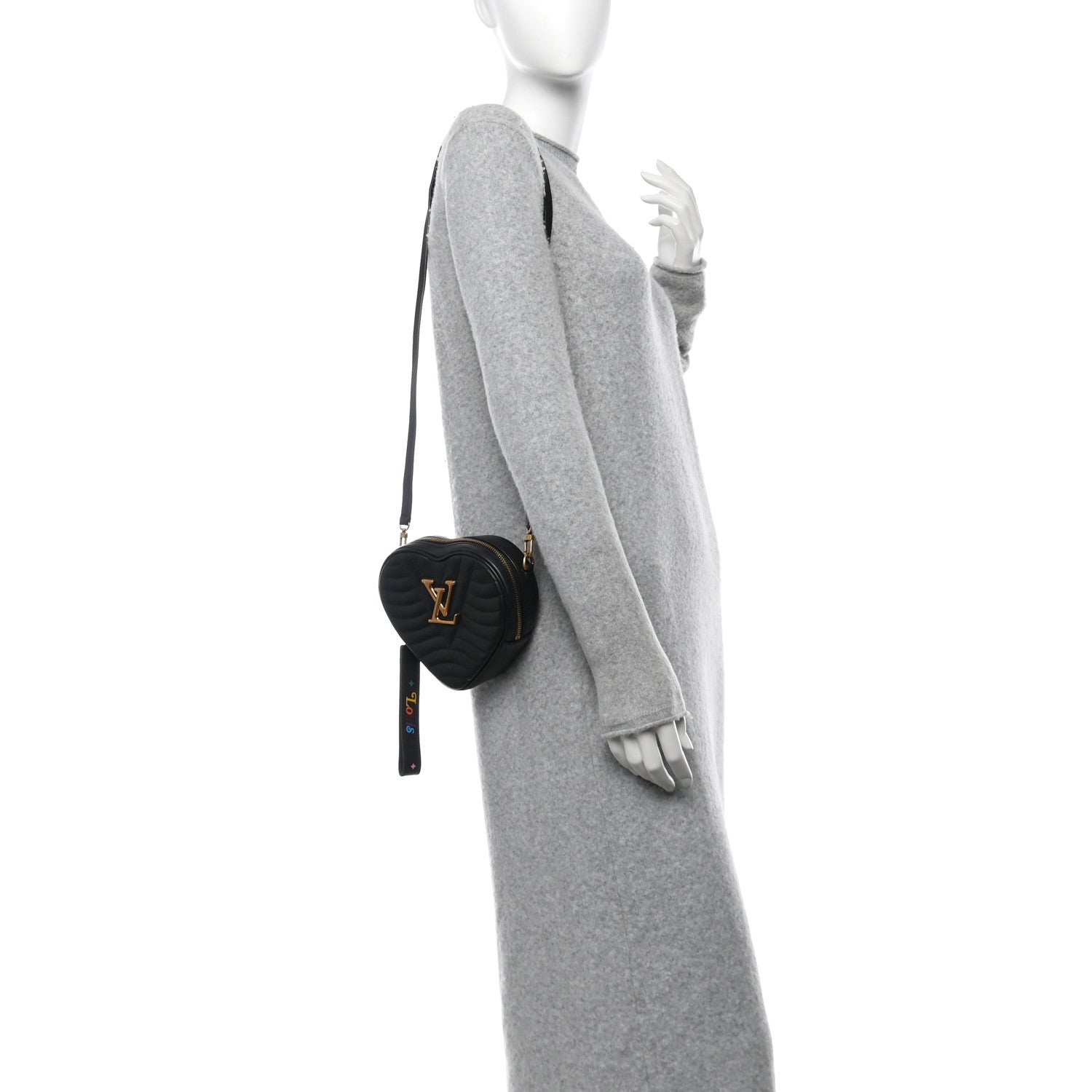 Calfskin New Wave Heart Bag Black