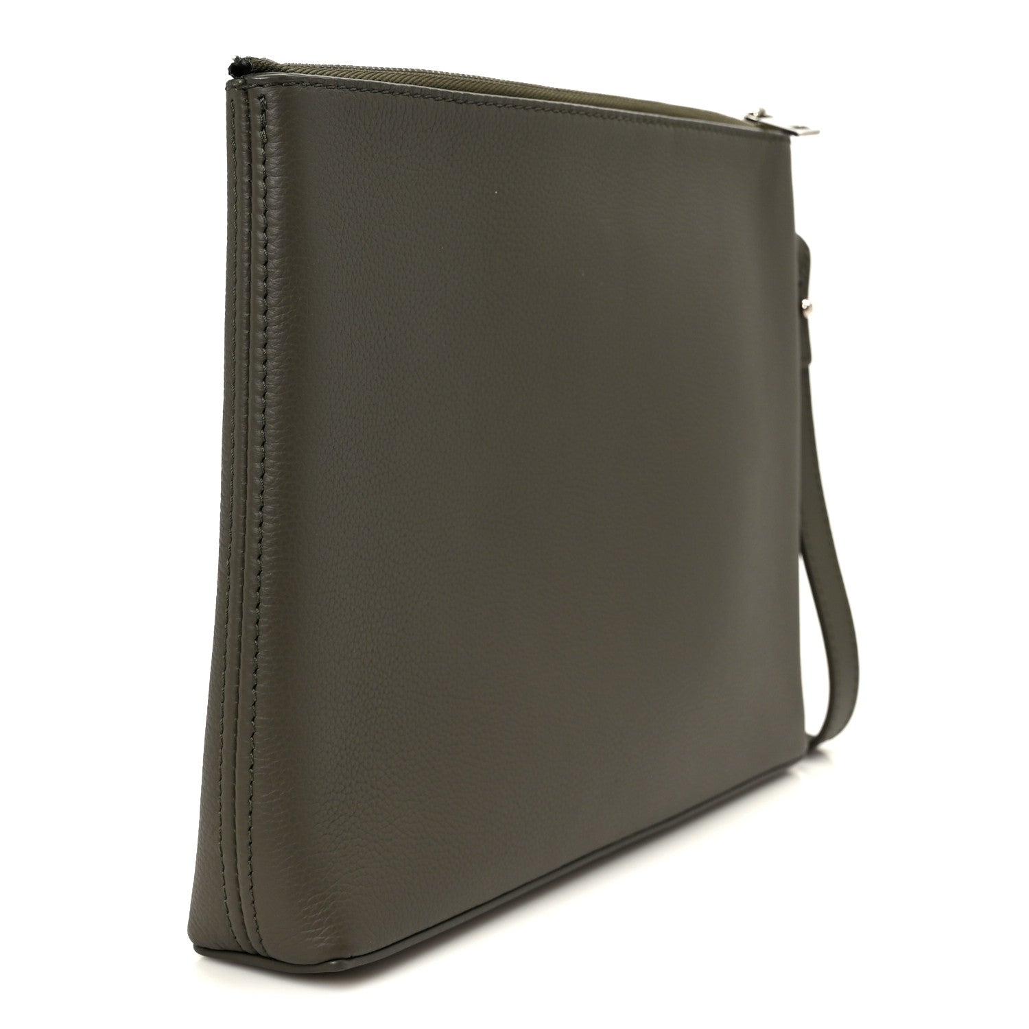 Grained Calfskin Aerogram Takeoff Pouch Grey