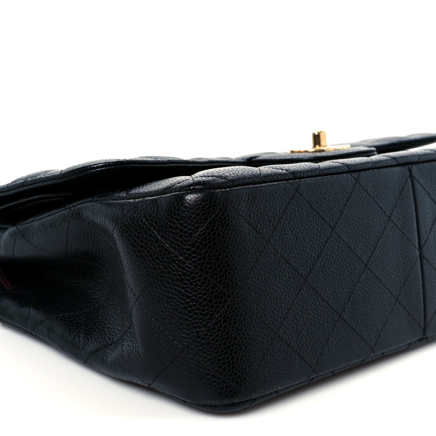 Caviar Quilted Jumbo Double Flap Black