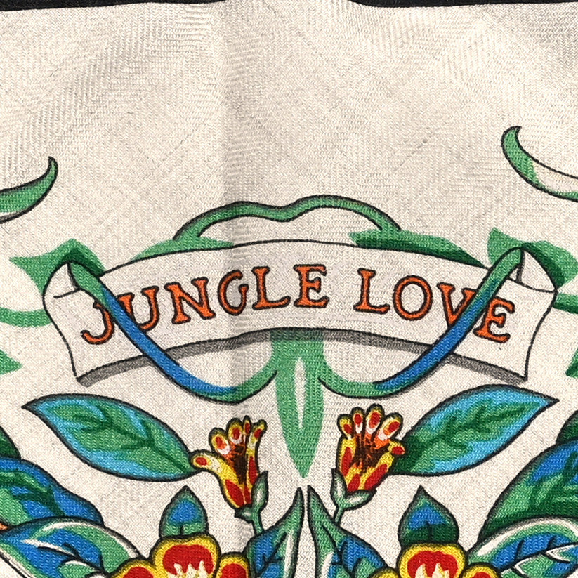Cashmere Silk Jungle Love Giant Triangle Scarf Black Naturel Multicolor
