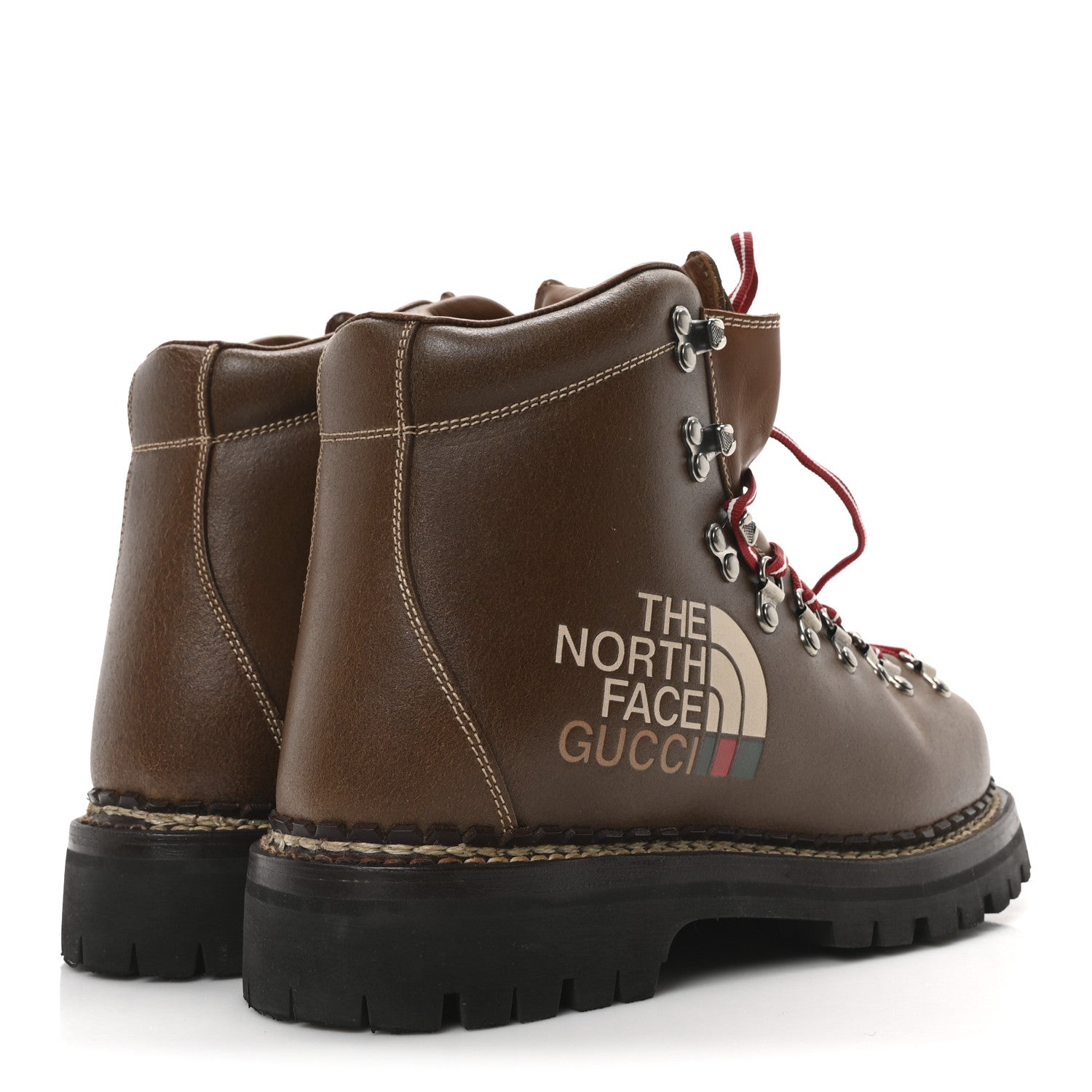 X THE NORTH FACE Calfskin Mens Hiking Ankle Boots 39 Foggy Tabacco Cuir