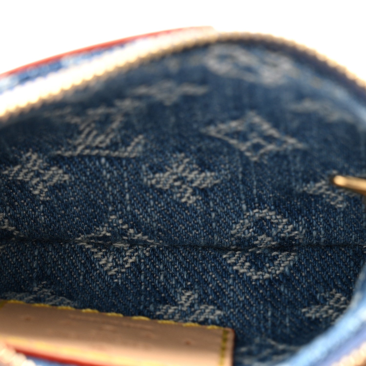 Monogram Denim Key Pouch Denim Blue