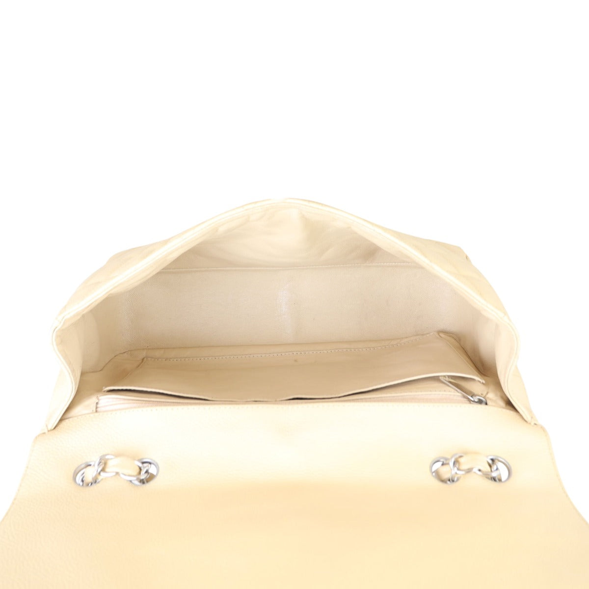 Chanel Classic Single Flap Jumbo | Beige Silver Hardware
