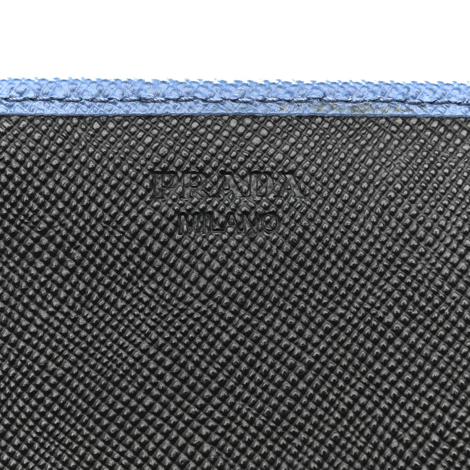 Saffiano Bi-Color Metal Continental Flap Wallet Cobalto Black