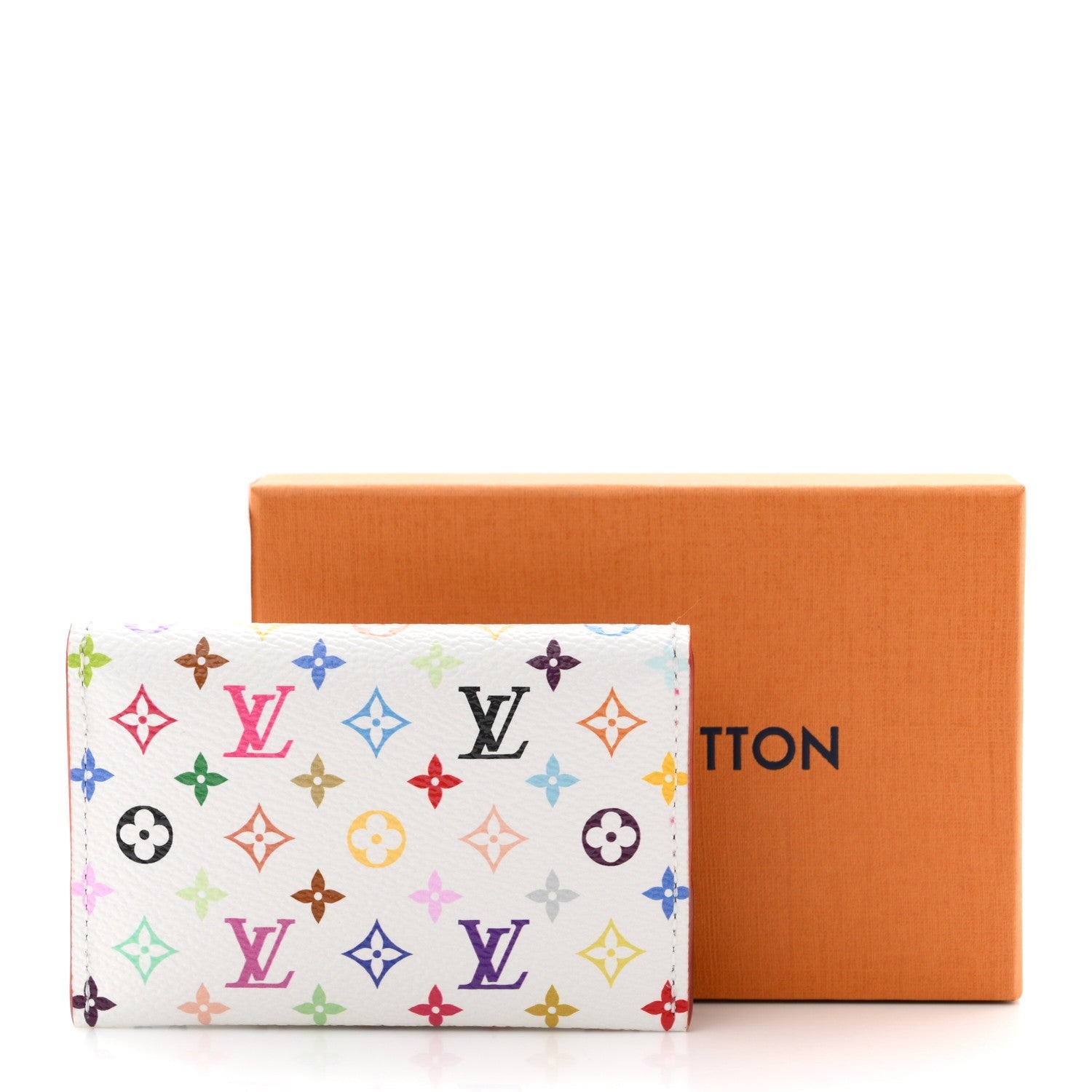 LV X TM Monogram Multicolor Slim Card Holder White