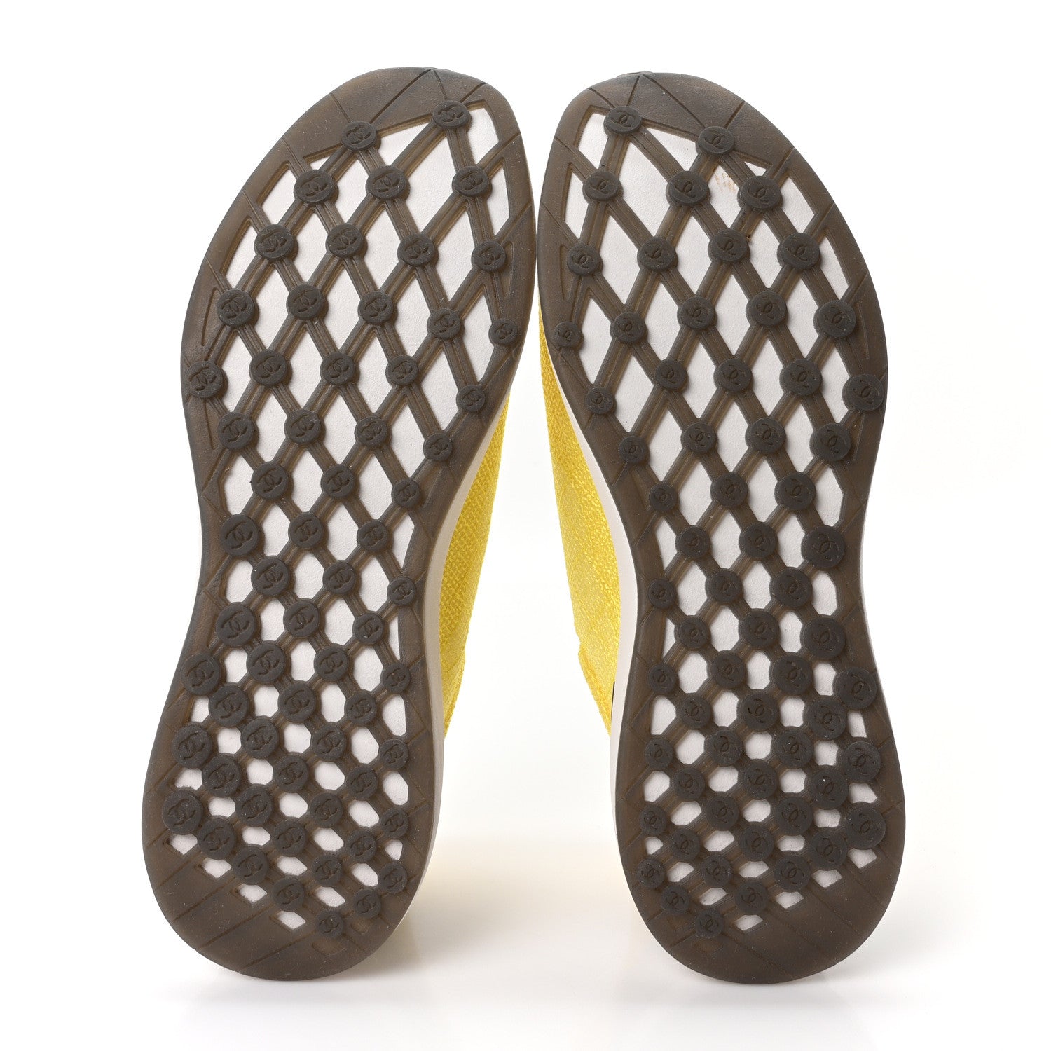 Mesh Embroidered CC Sneakers 38.5 Yellow