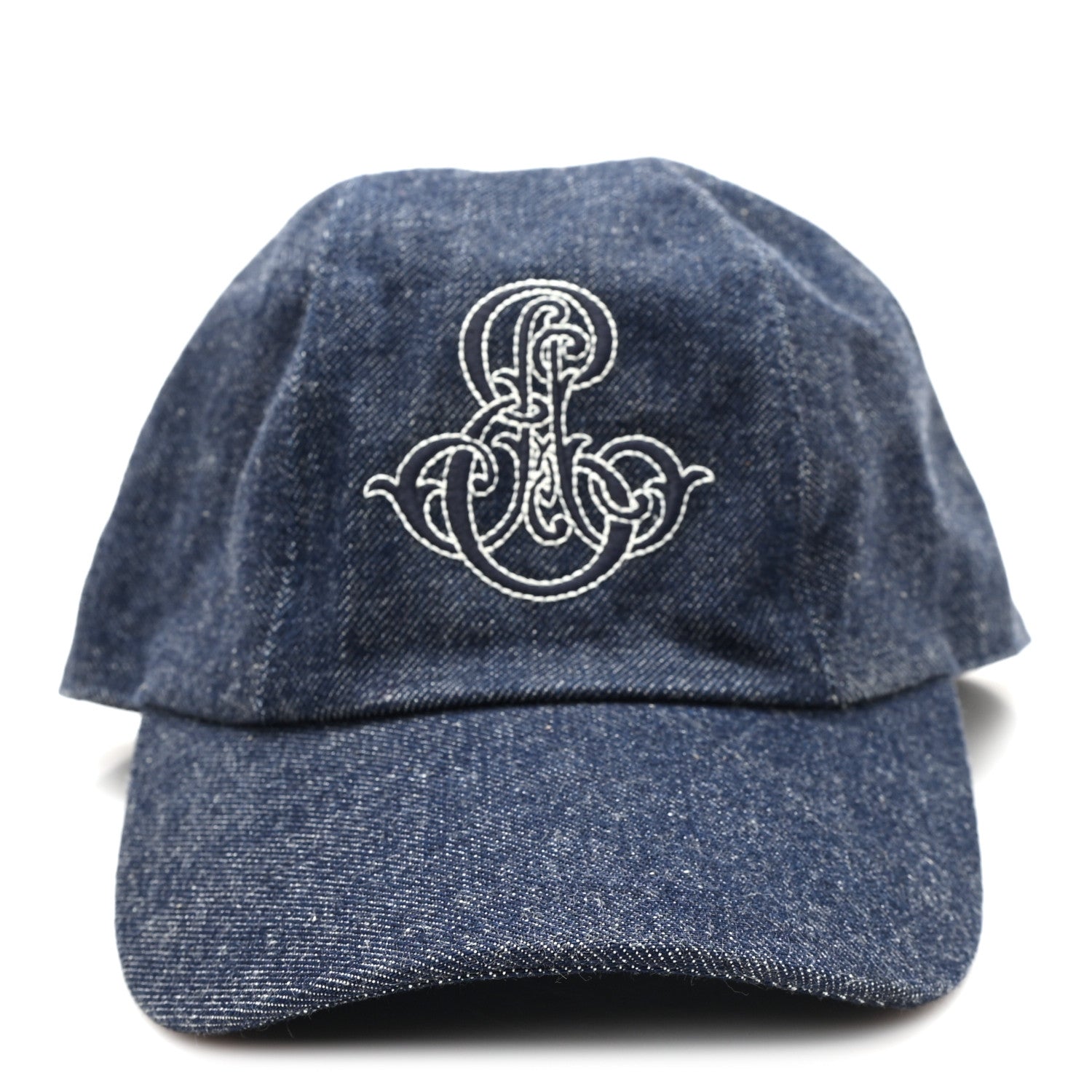 Cotton Denim Embroidered Davis Emile Hat 56 Indigo