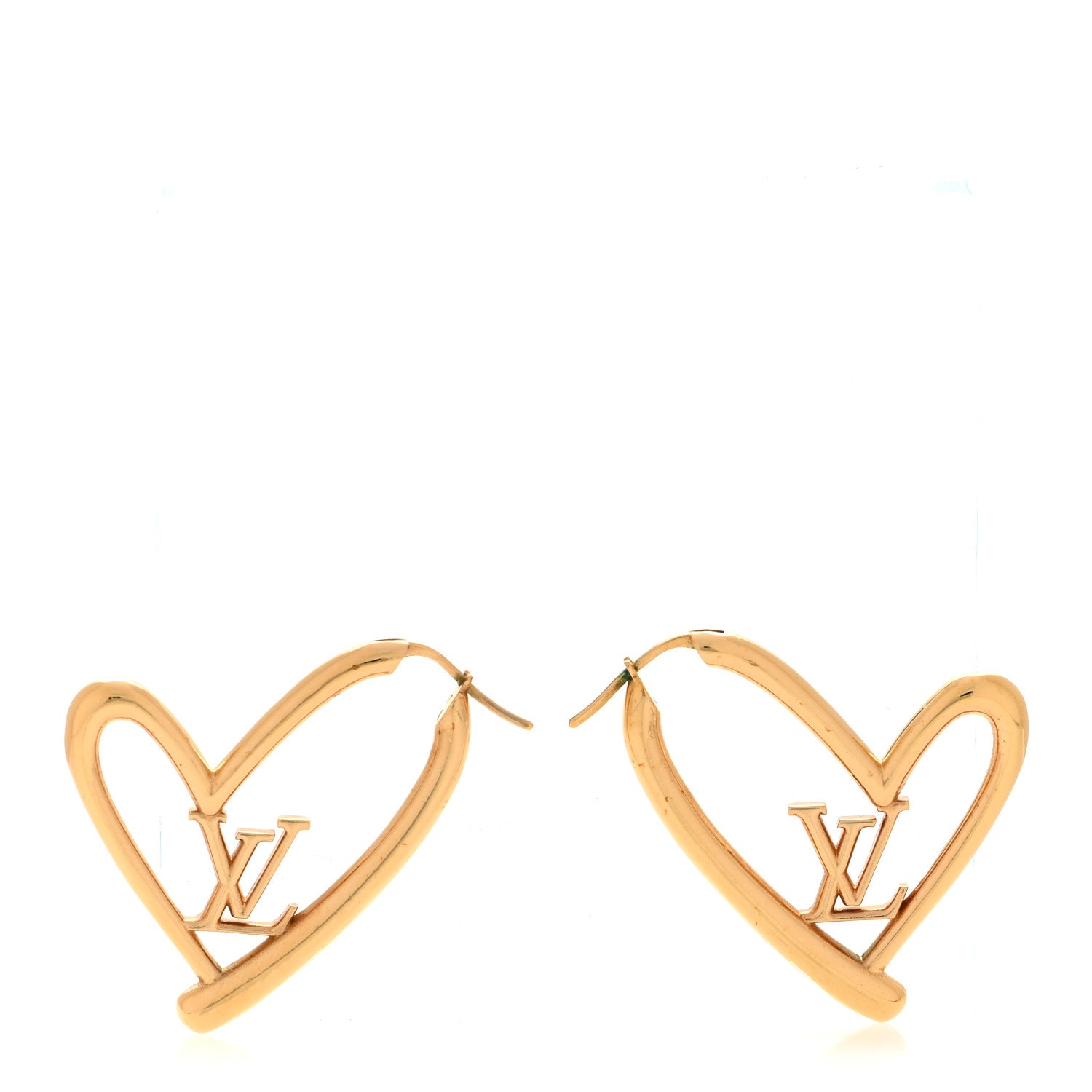 Metal Fall In Love Hoop Earrings GM Gold