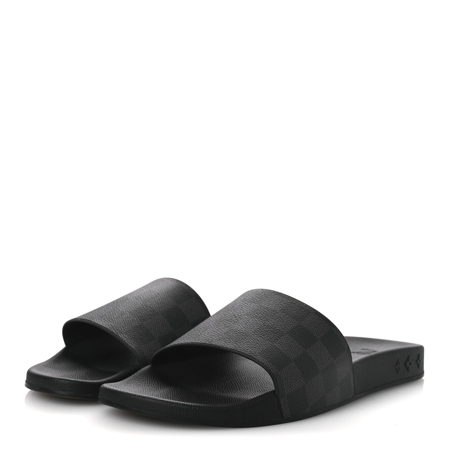 Damier Graphite Mens Waterfront Slide Sandal 9 Black