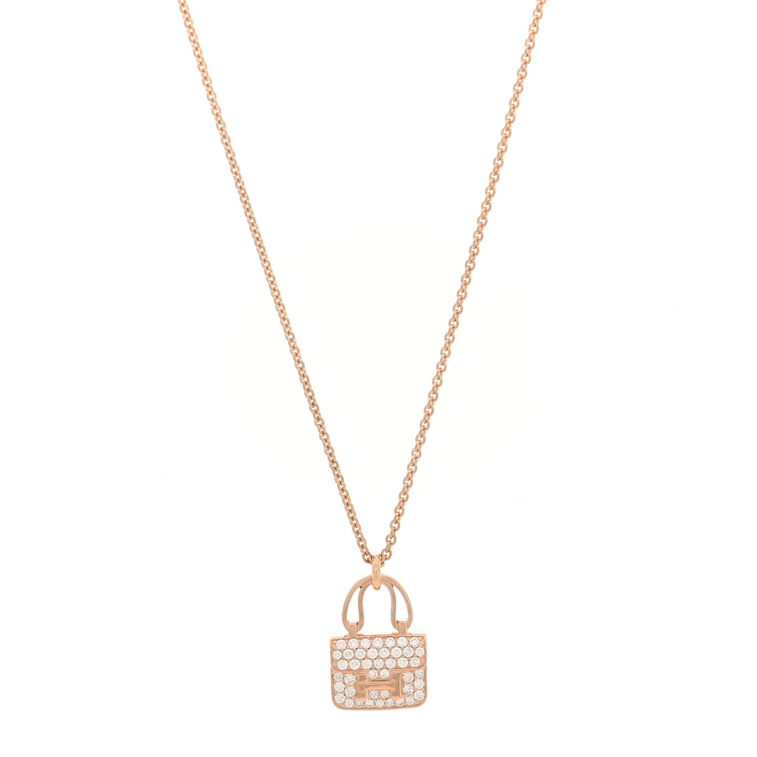 18K Rose Gold Diamond Constance Amulettes Pendant Necklace