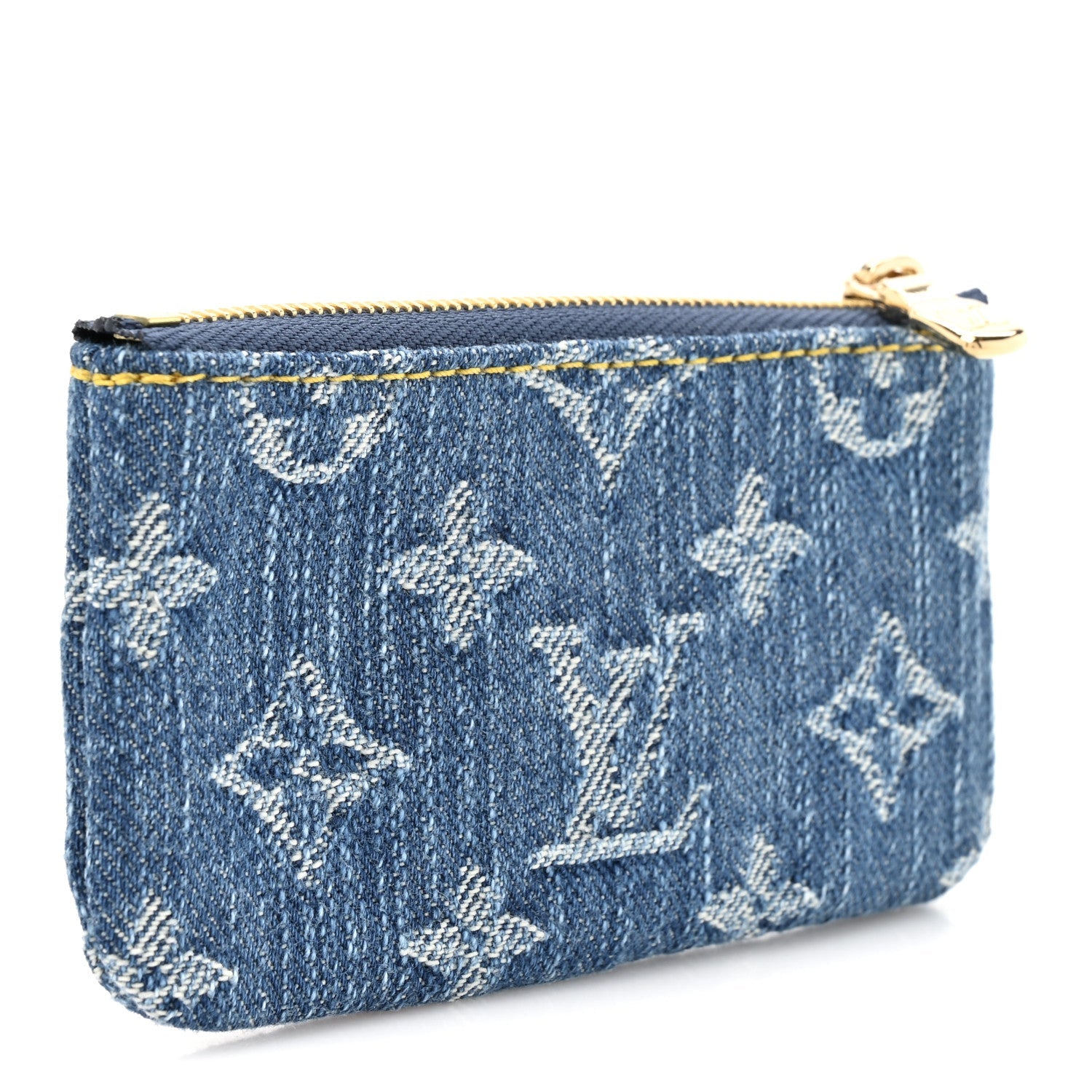 LV X TM Monogram Denim Cerises Key Pouch Blue