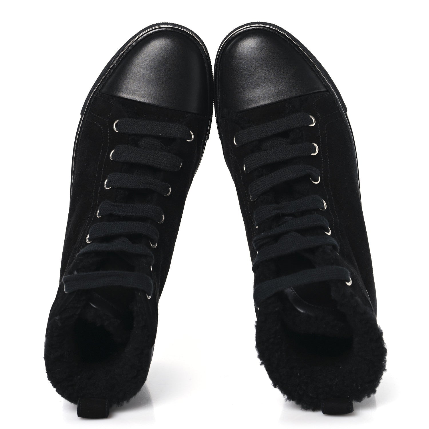 Suede Shearling Womens Jimmy High Top Sneakers 38 Black