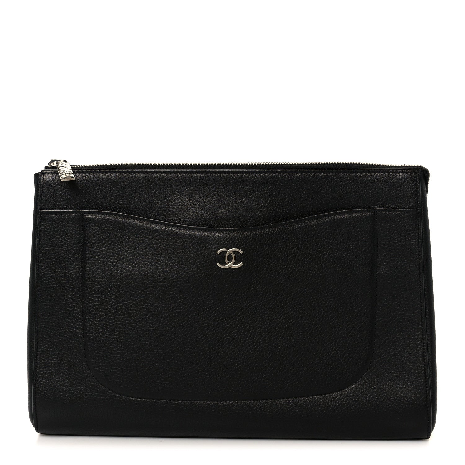 Grained Calfskin Large Neo Executive Cosmetic Case Black