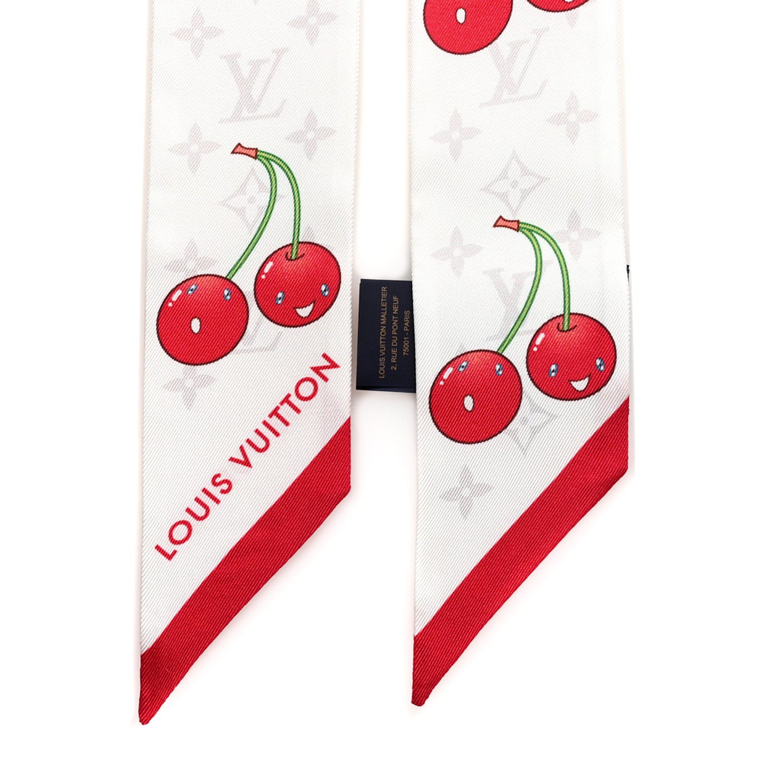 LV X TM Silk Monogram Cerises Bandeau White