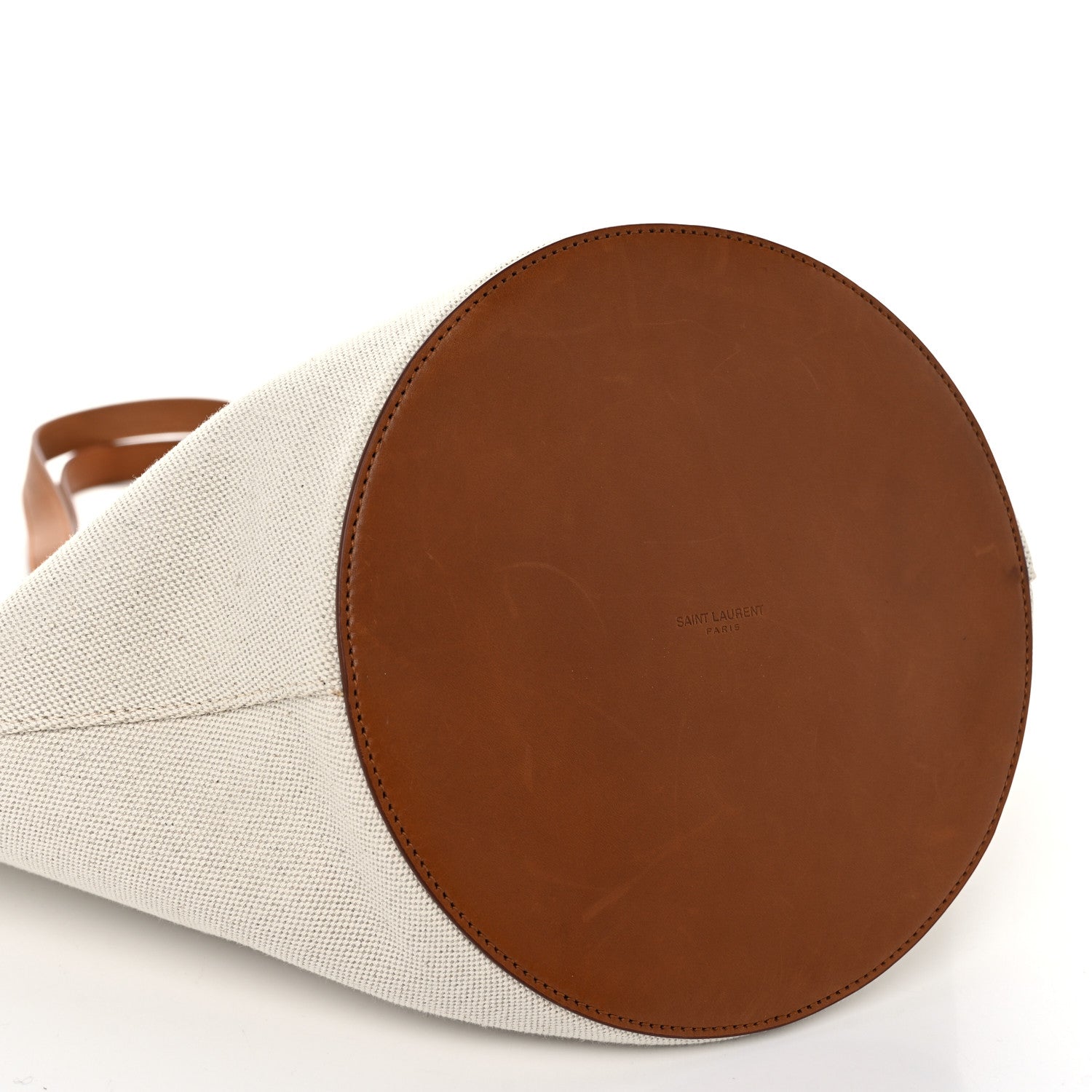 Linen Calfskin Rive Gauche Tote Greggio Brick