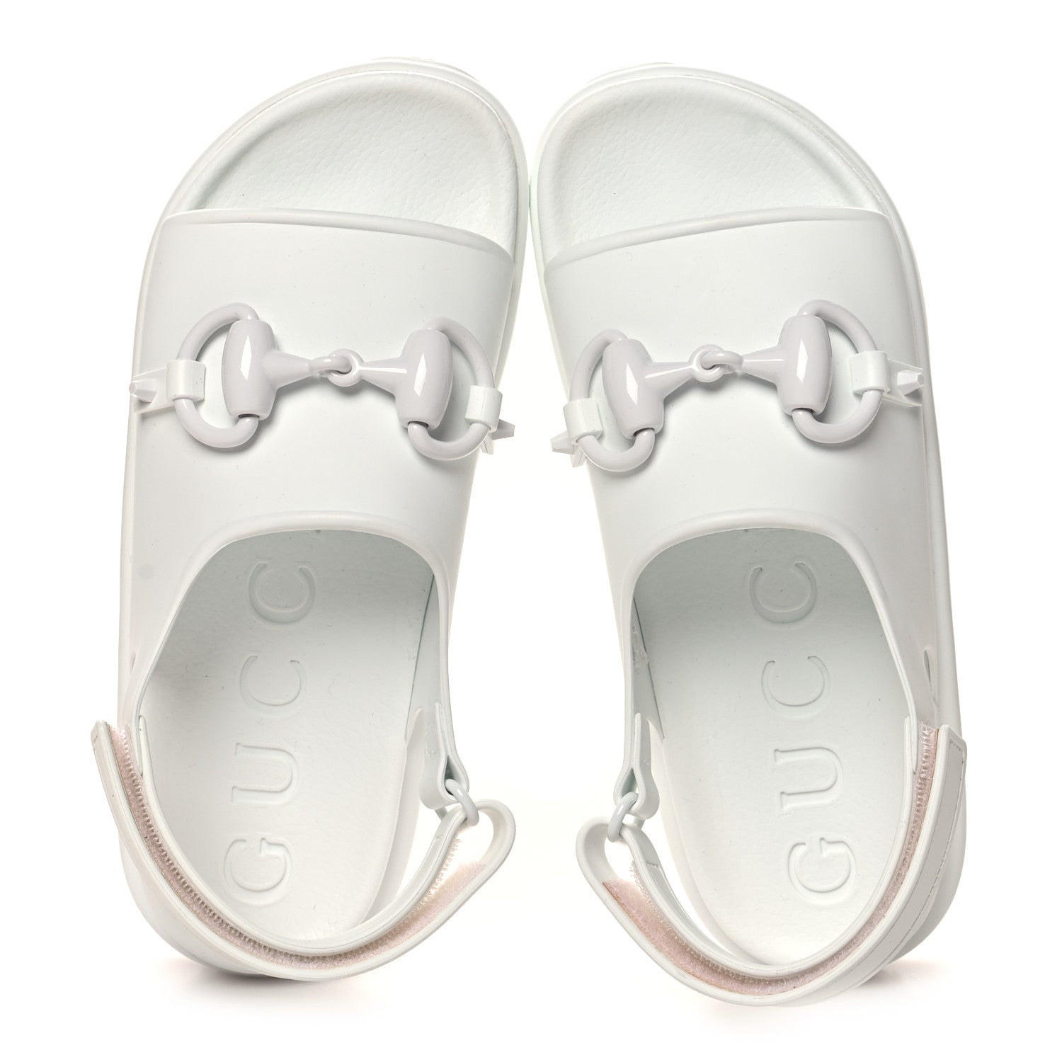 Soft Rubber Horsebit Touch Womens Strapped Sandals 37 Great White