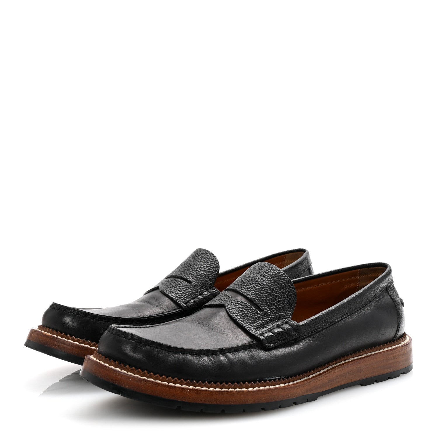 Calfskin Mens Loafers 9.5 Black