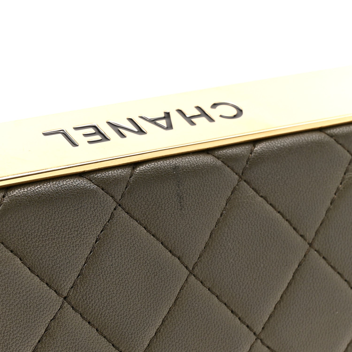 Lambskin Quilted Trendy CC Wallet On Chain WOC Green