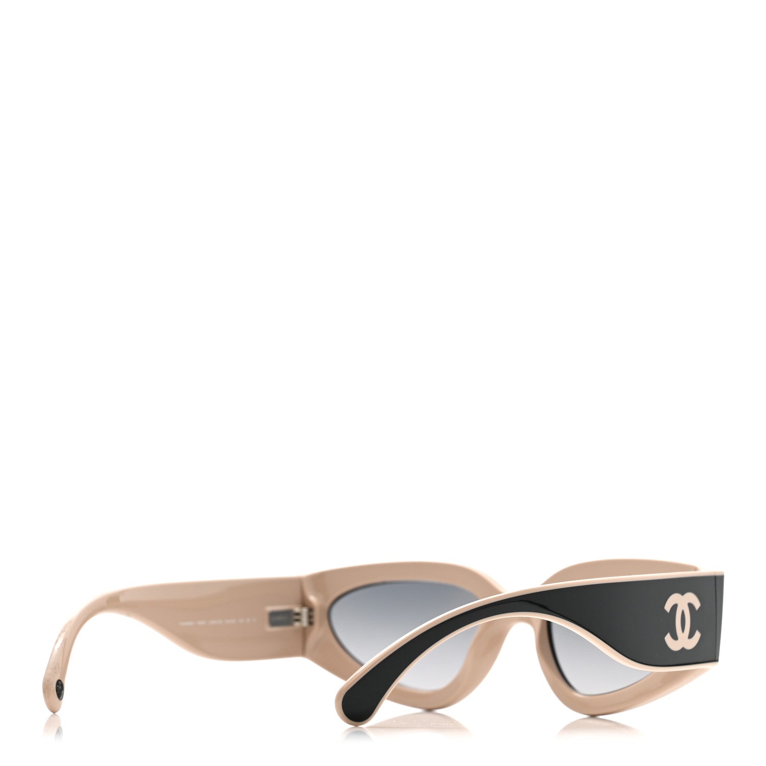 Acetate Cat Eye Sunglasses 6056 Black Beige