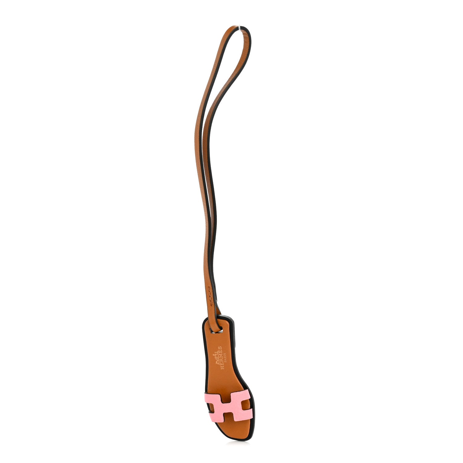 Epsom Butler Calfskin Hunter Oran Nano Bag Charm Rose Confetti Sable