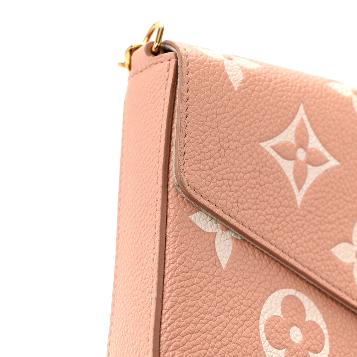 Empreinte Monogram Giant Felicie Pochette Chain Wallet Rose Trianon Creme