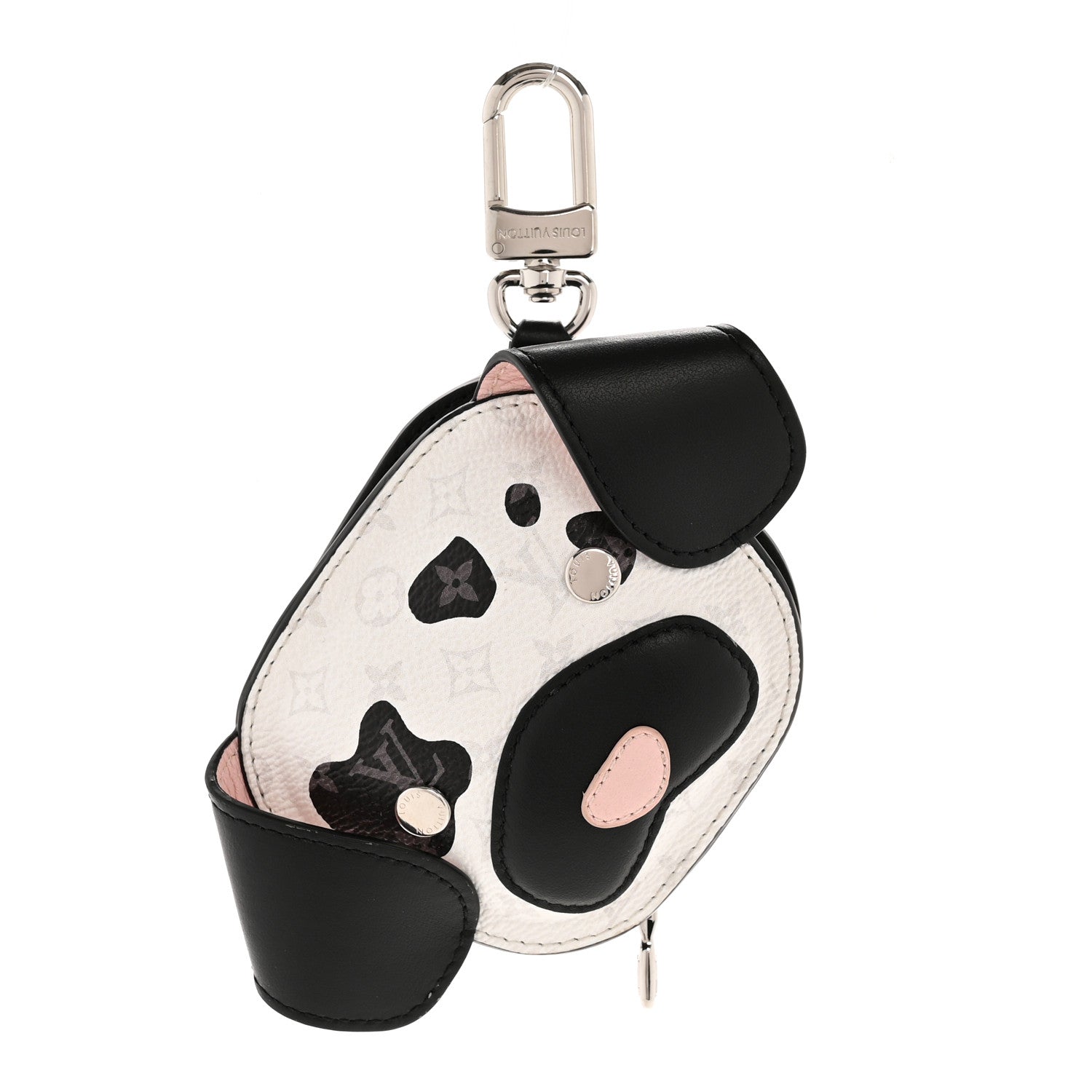 Monogram Dog Bag Bag Charm Key Holder Black