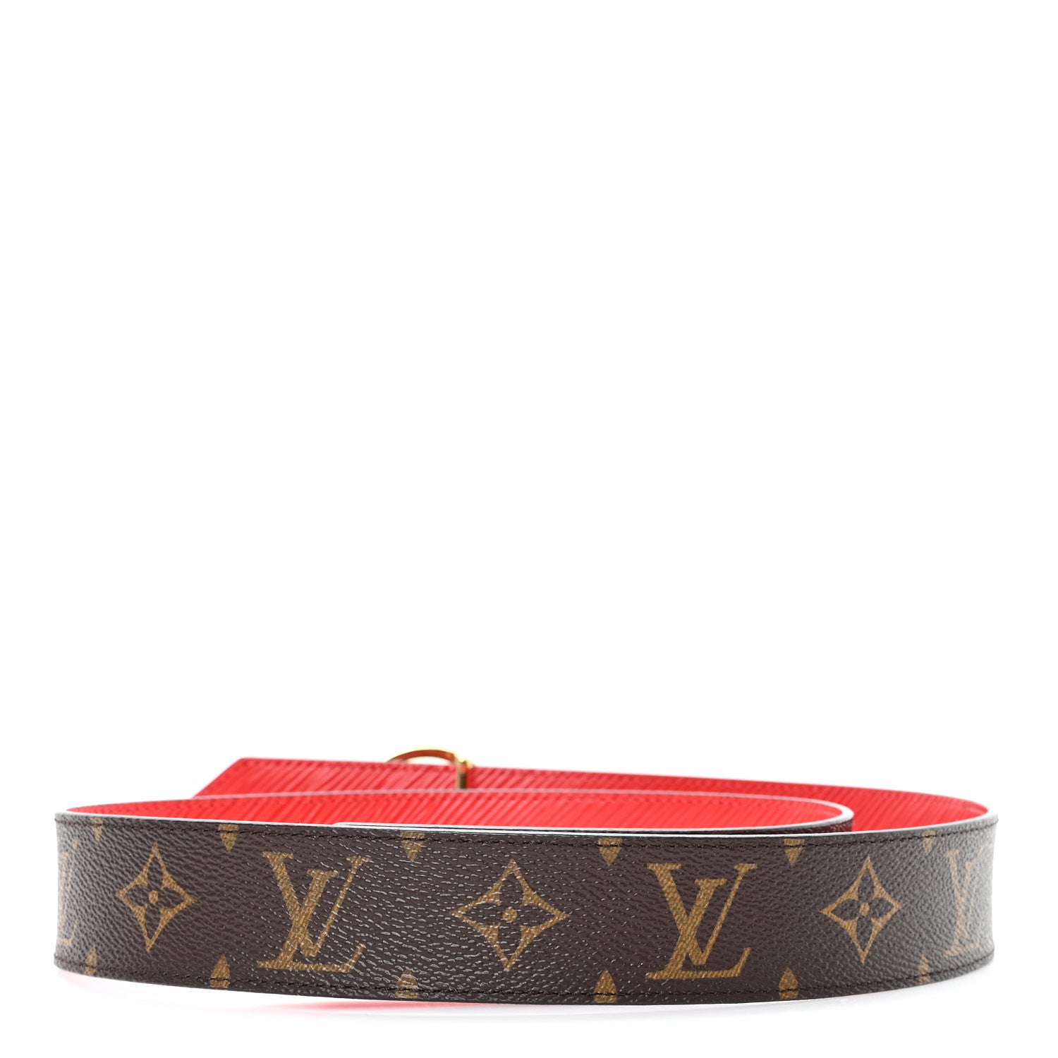 Monogram Epi 35mm LV Circle Reversible Belt 80 32 Coquelicot