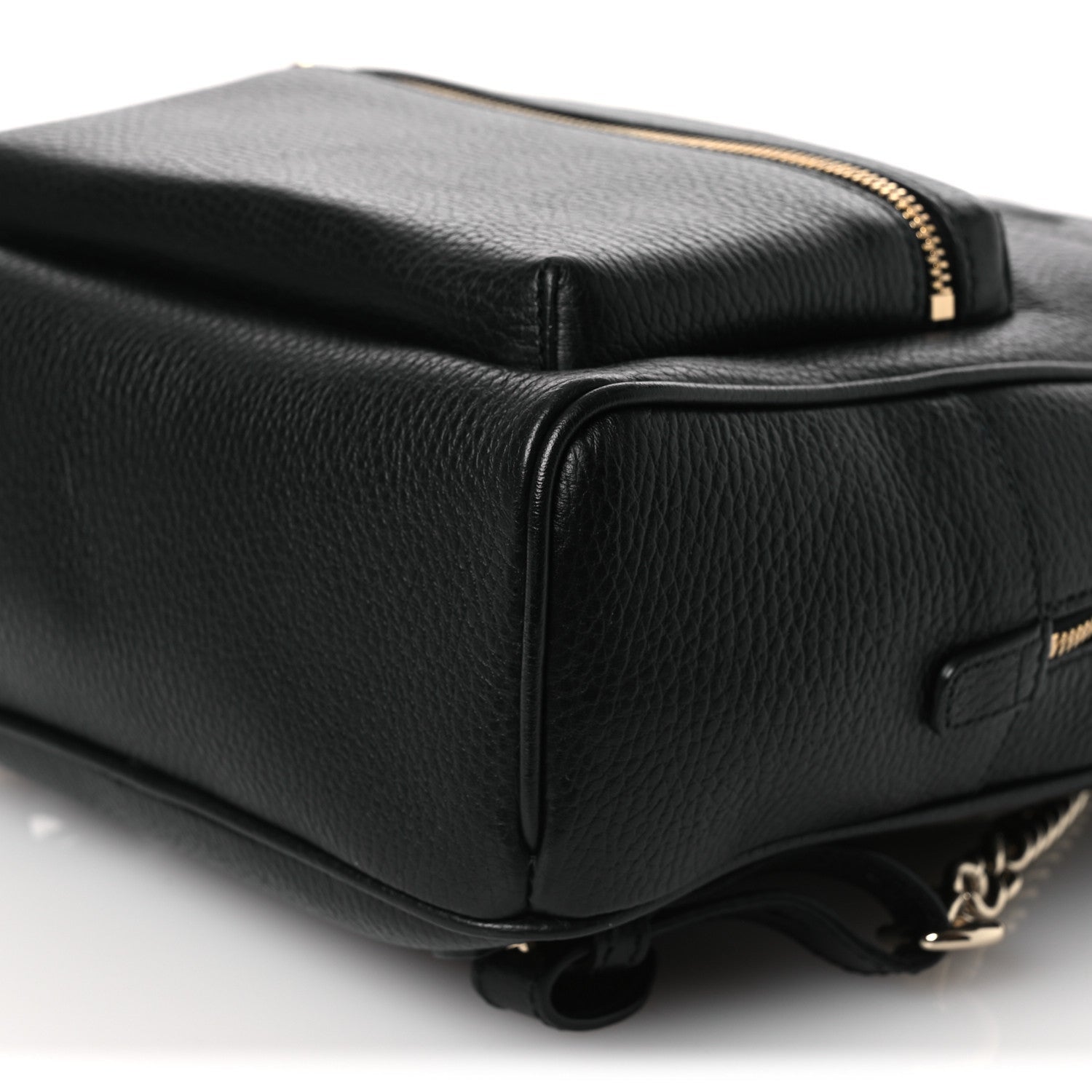 Pebbled Calfskin Soho Chain Backpack Black