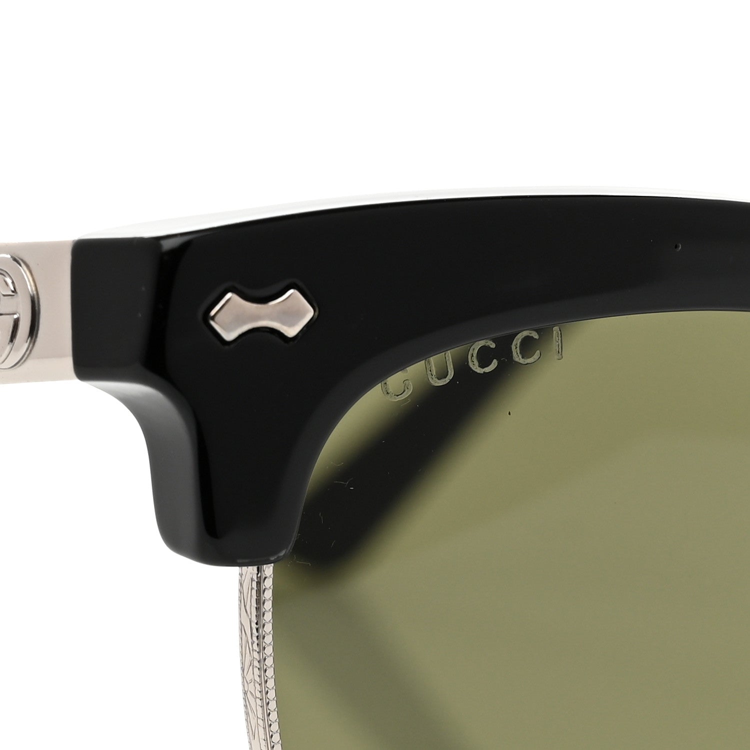 Acetate Damascato Cat Eye Sunglasses GG0055S Black Gold