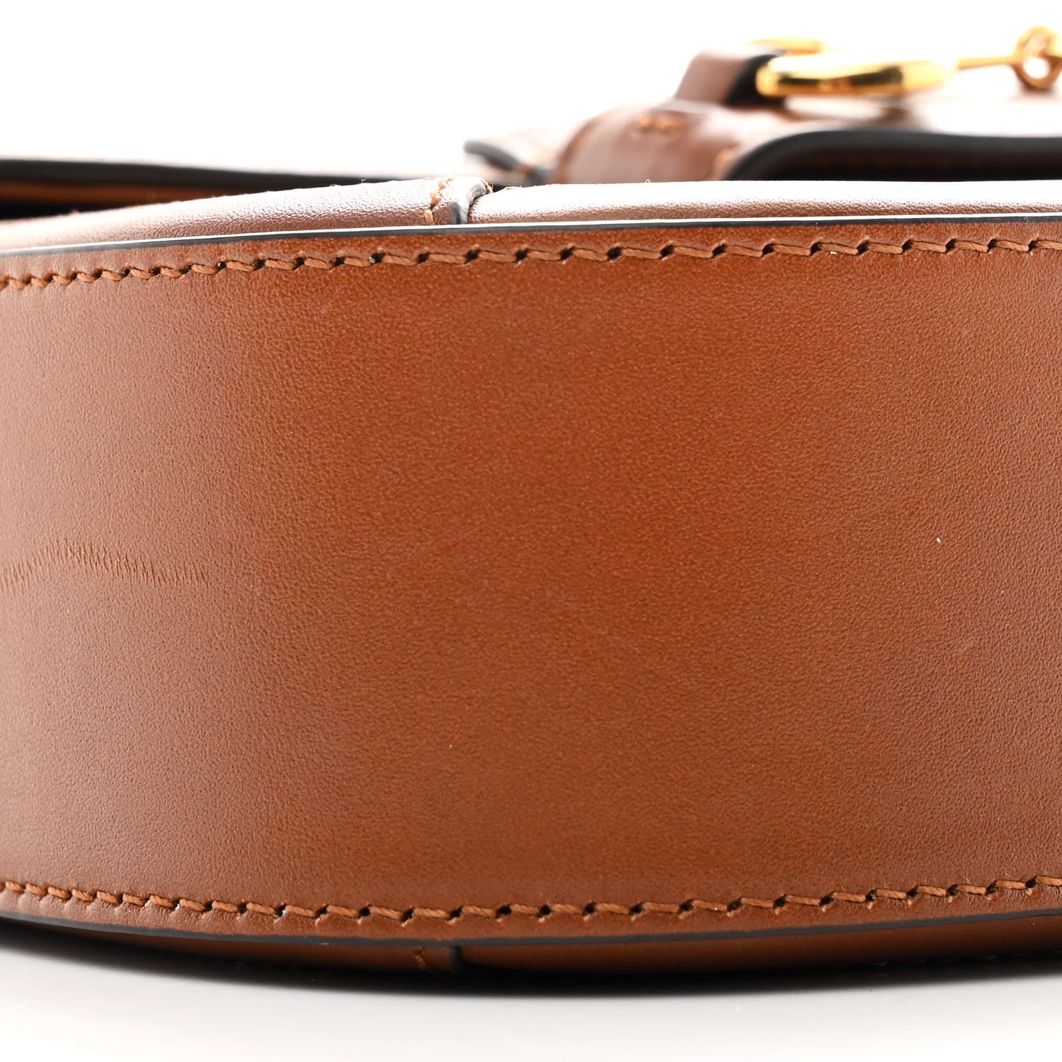 New Canvas Charisma Calfskin Crystal GG Monogram Mini Horsebit 1955 Shoulder Bag Camel Ebony