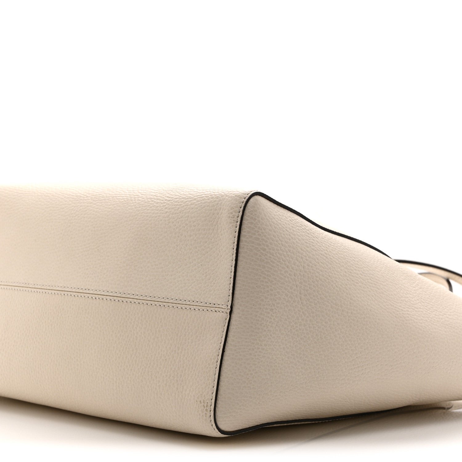 Pebbled Calfskin Medium Swing Tote Off White