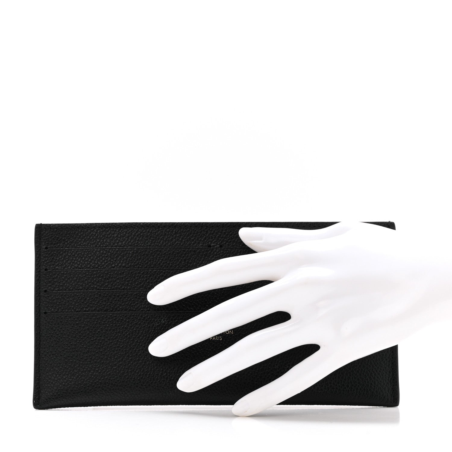 Calfskin Felicie Chain Wallet Card Holder Insert Black