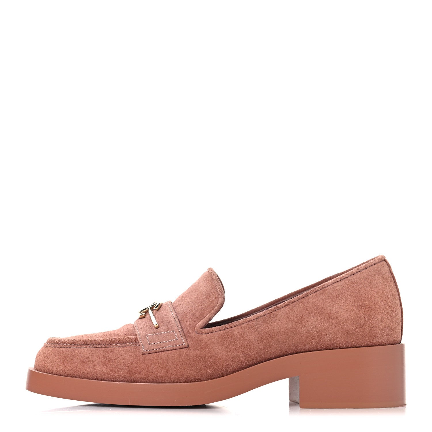 Suede Metal CC Mocassin Loafers 38 Pink