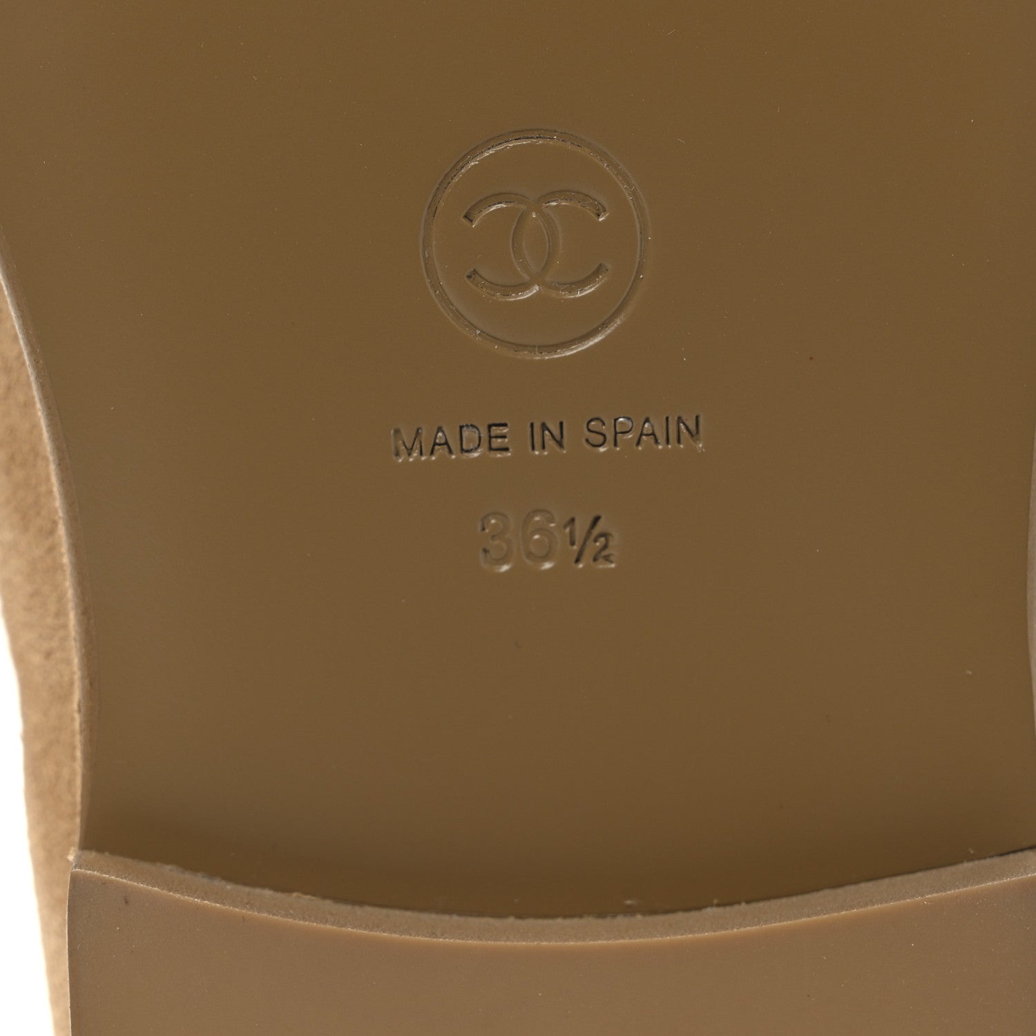 Suede Calfskin CC Loafers 36.5 Dark Beige