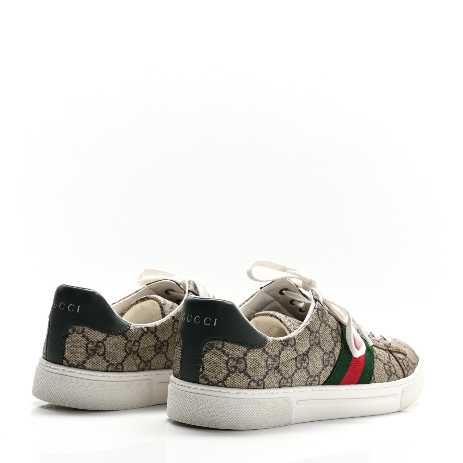 GG Supreme Monogram Womens New Ace Low-Top Sneaker 37.5 Beige