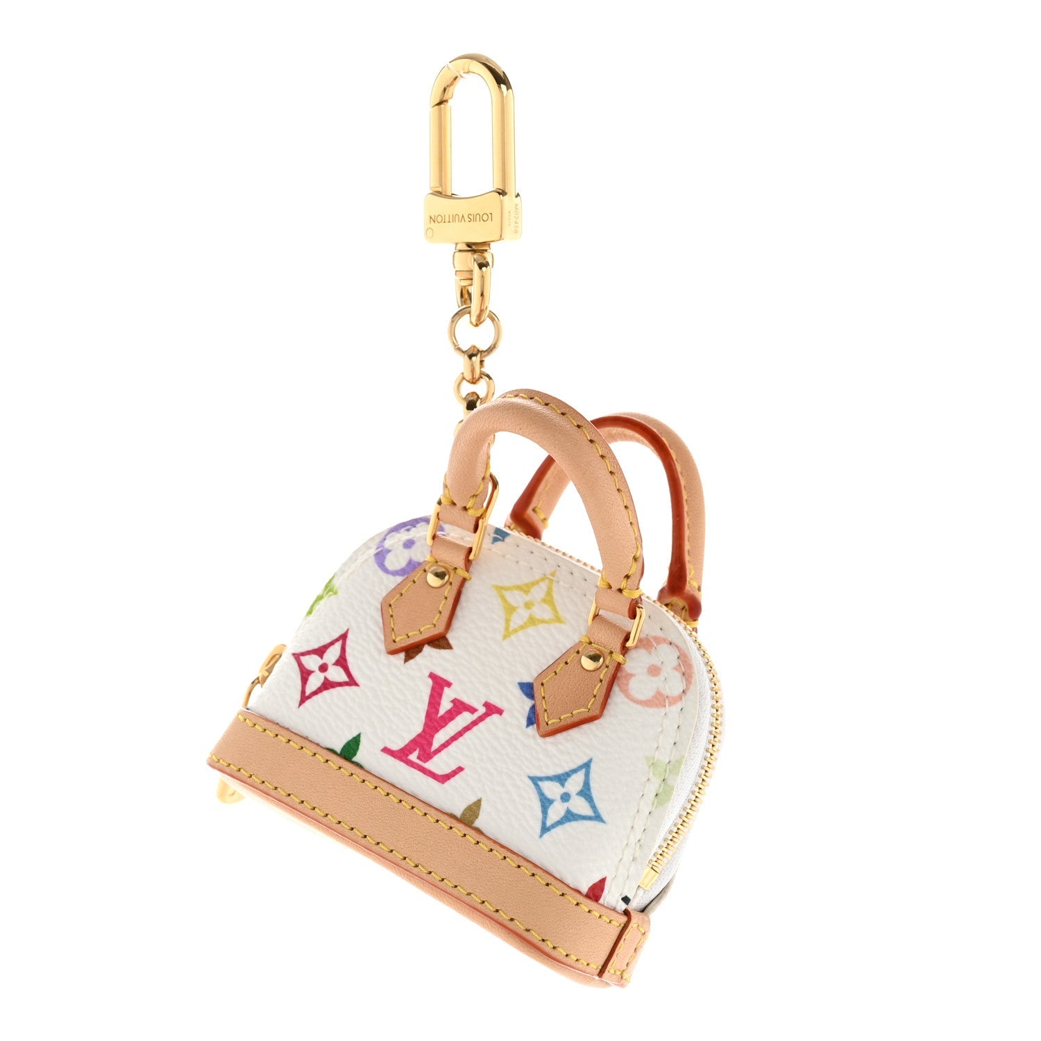 LV x TM Monogram Multicolor Micro Alma Bag Charm White