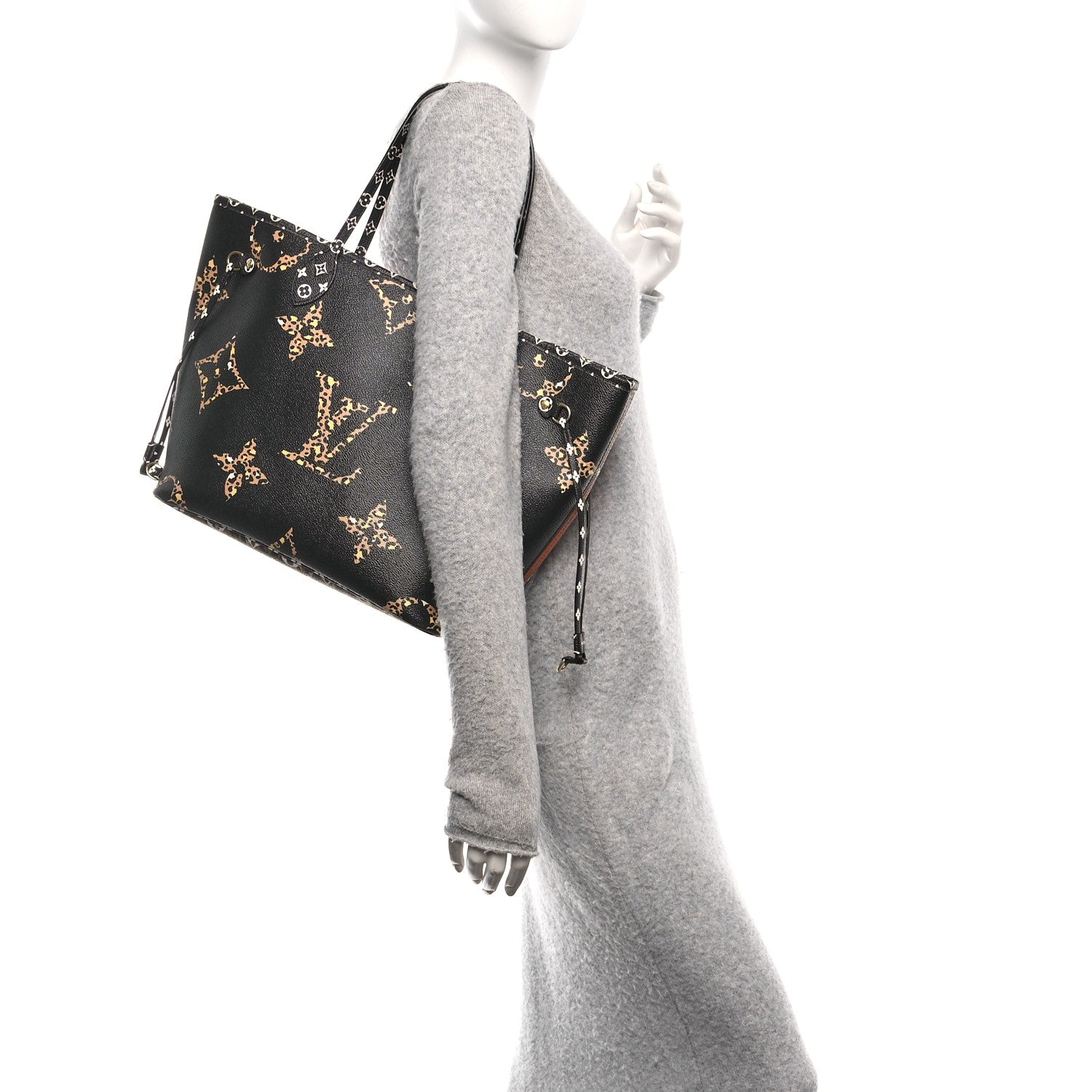 Monogram Giant Jungle Neverfull MM Black