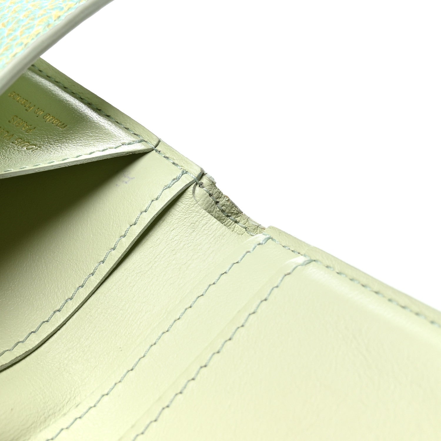 Taurillon Summer Stardust Capucines XS Wallet Vert D'Eau