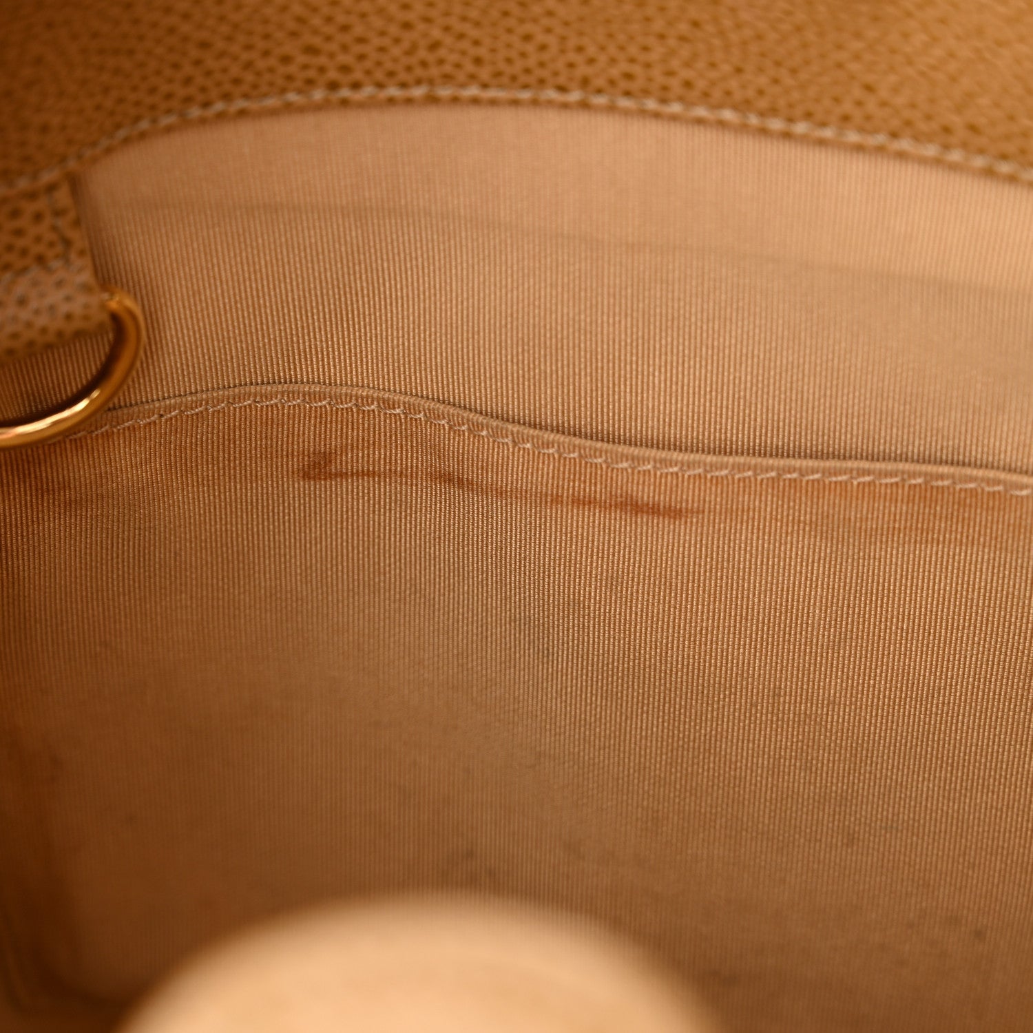 Caviar Quilted Petit Shopping Tote PST Dark Beige