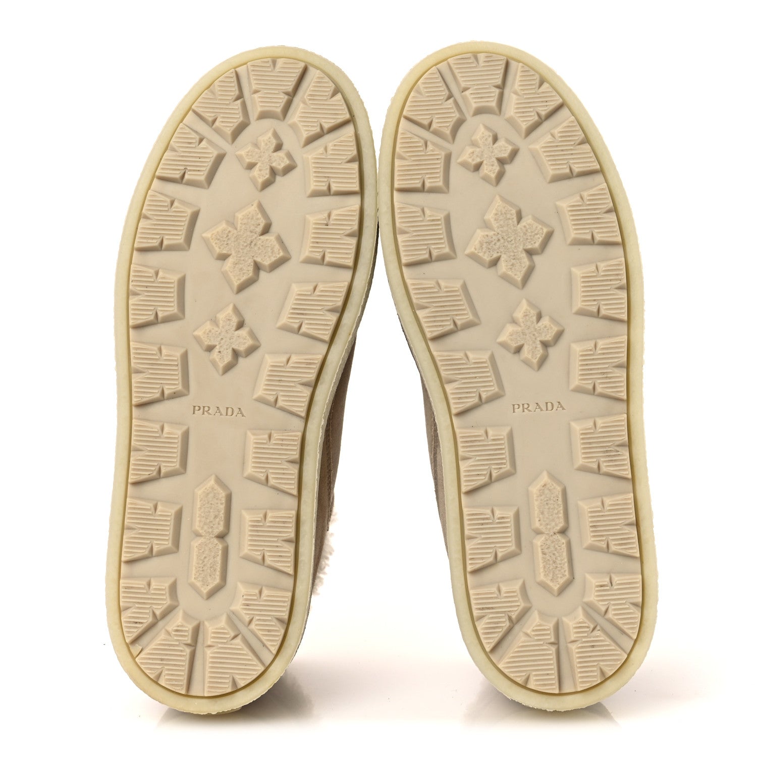 Suede Shearling Mid Top Sneakers 41 Ecru
