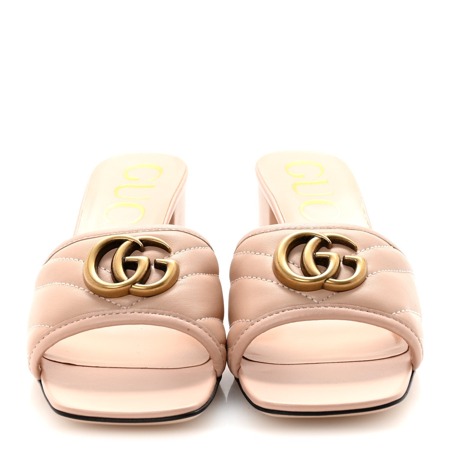 Nappa Matelasse GG Marmont 55mm Slide Sandals 36.5 Skin Rose