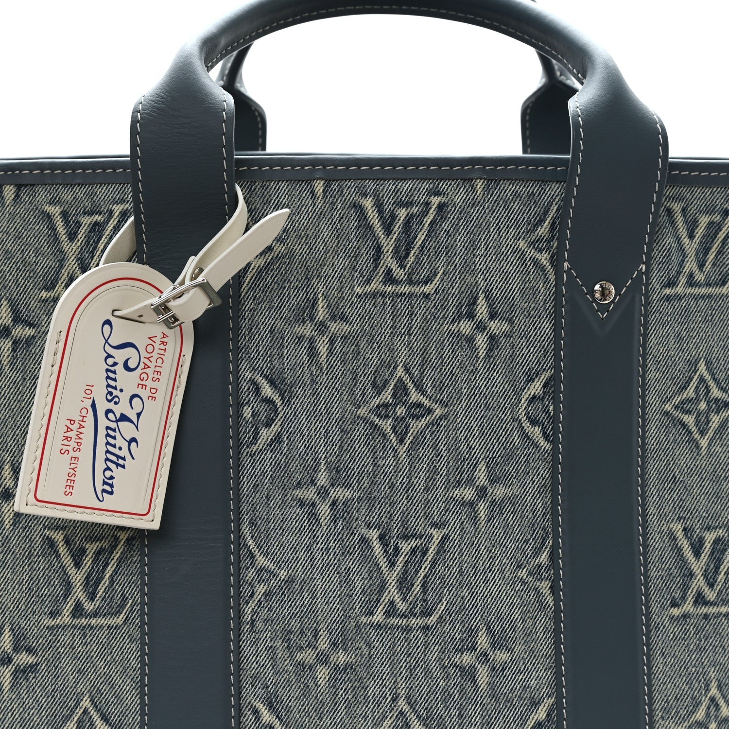 Monogram Washed Denim Weekend Tote NM Blue