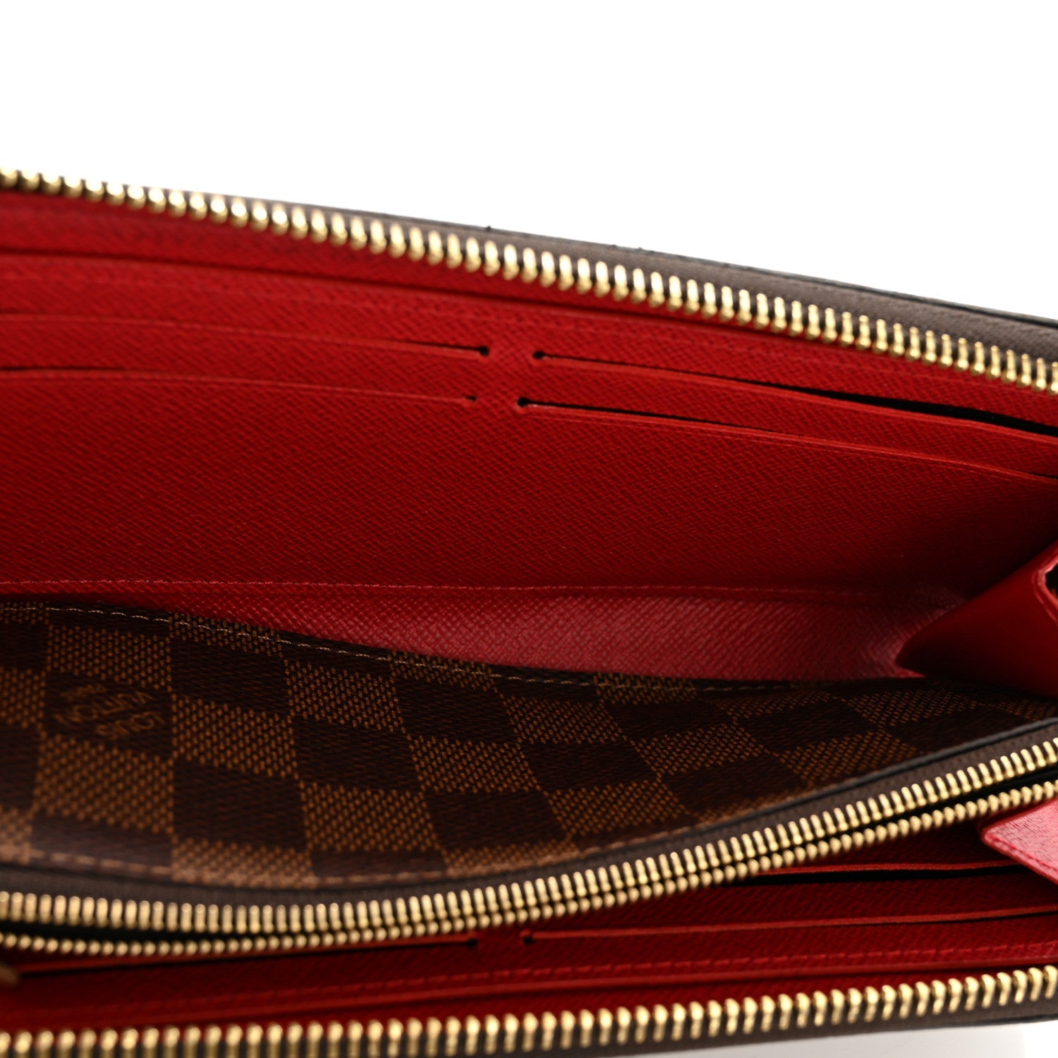 Damier Ebene Clemence Wallet Cherry