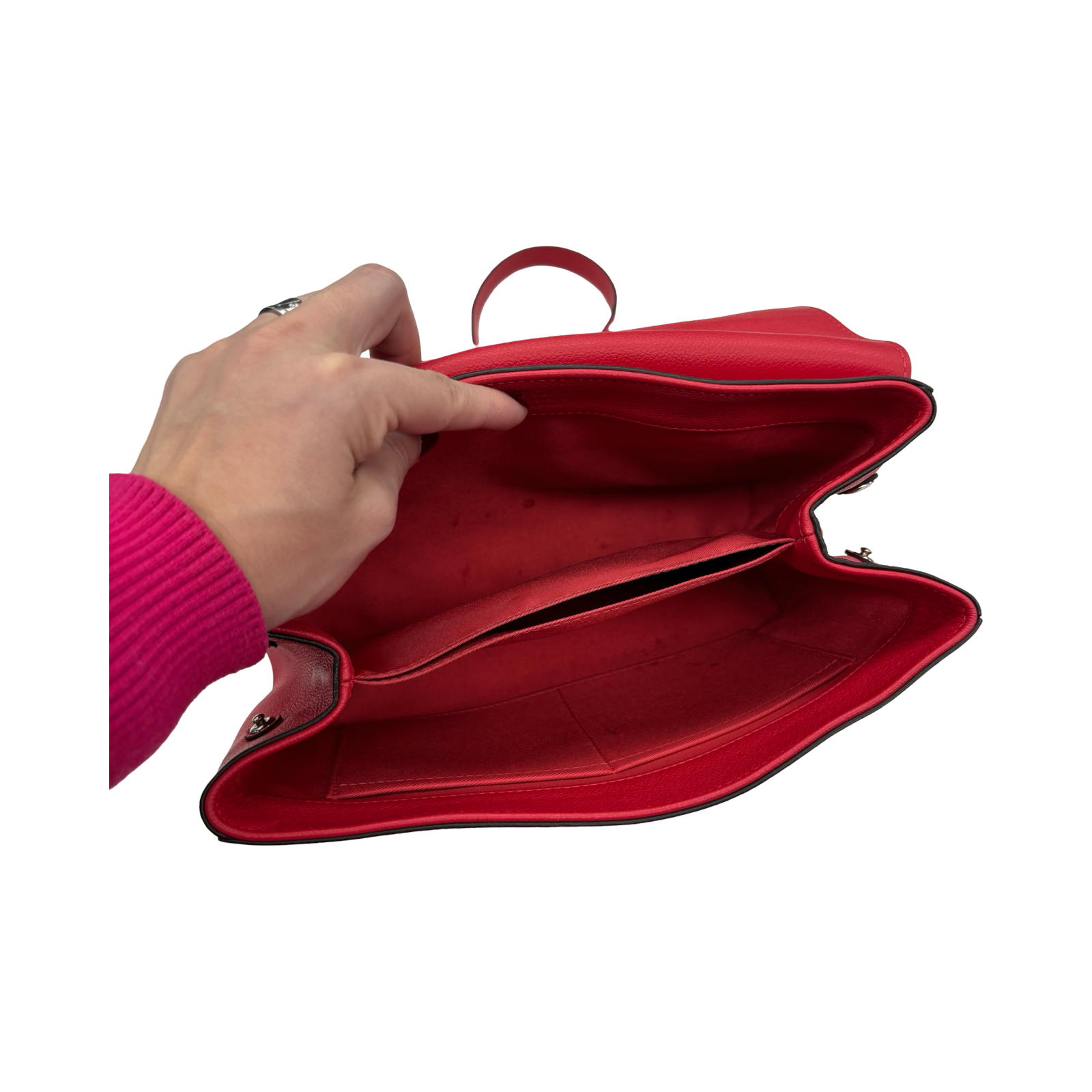 Handbag Luxury Designer By Louis Vuitton In Red, Size:Medium