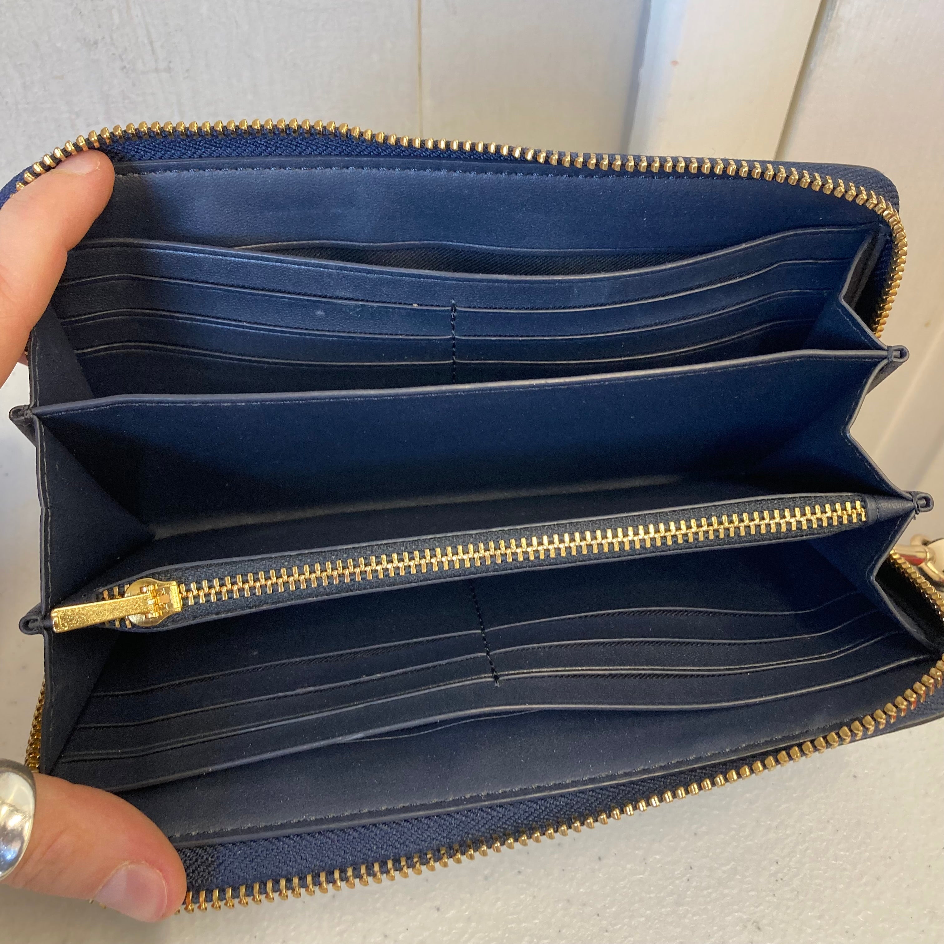 Wristlet Designer By Coach In Blue, Size:Medium