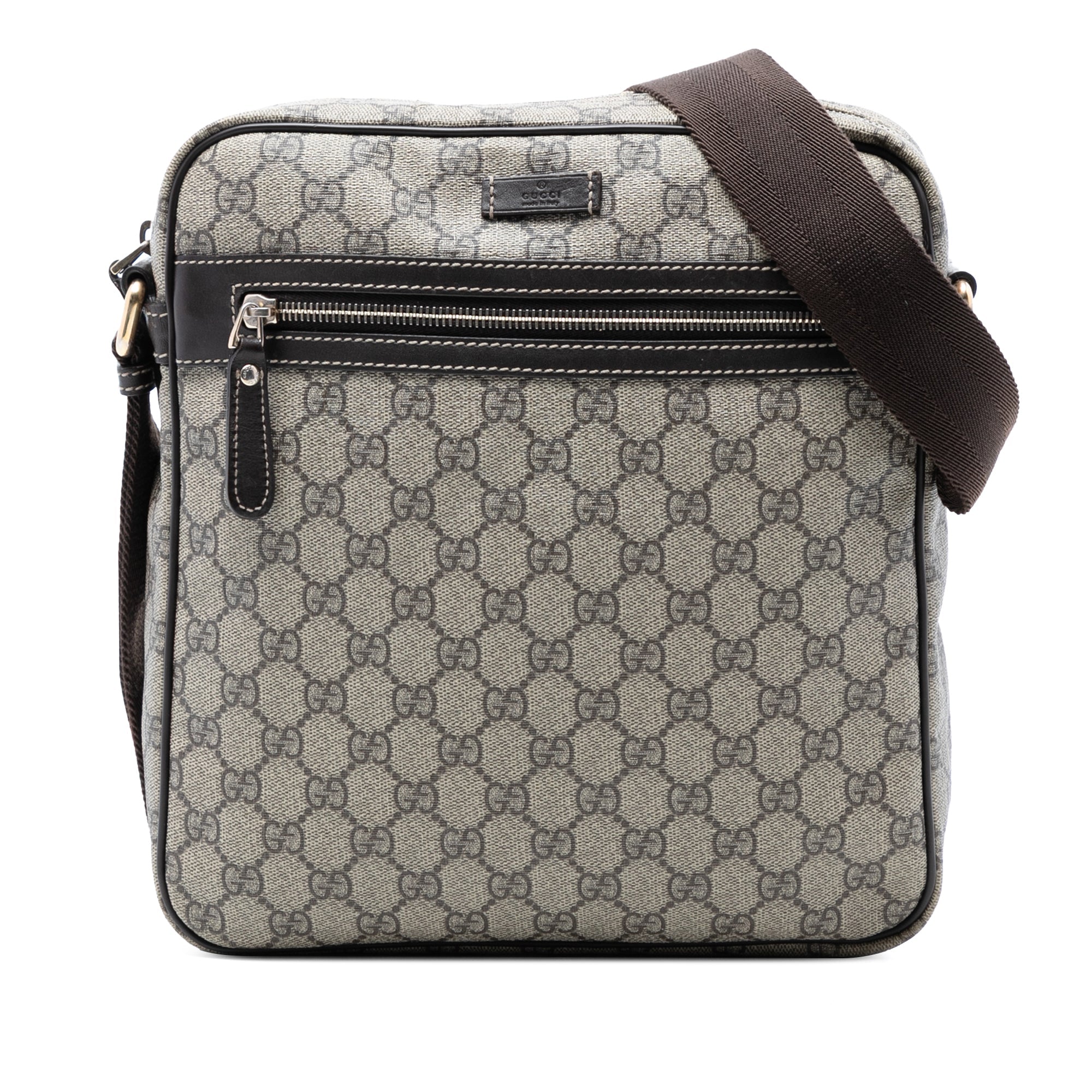 Front Zip Messenger GG Coated Canvas Medium